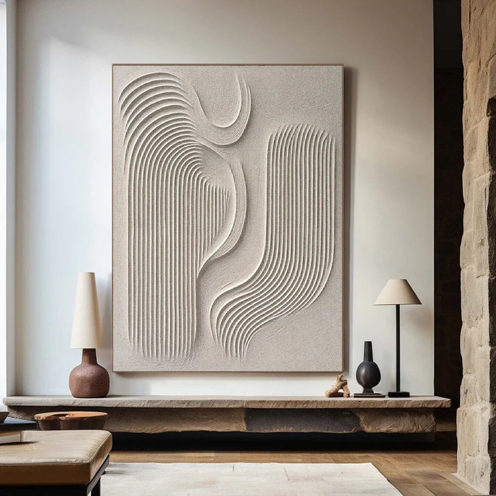 Hand-painted 3D Textured Abstract Line Wall Art #MD231