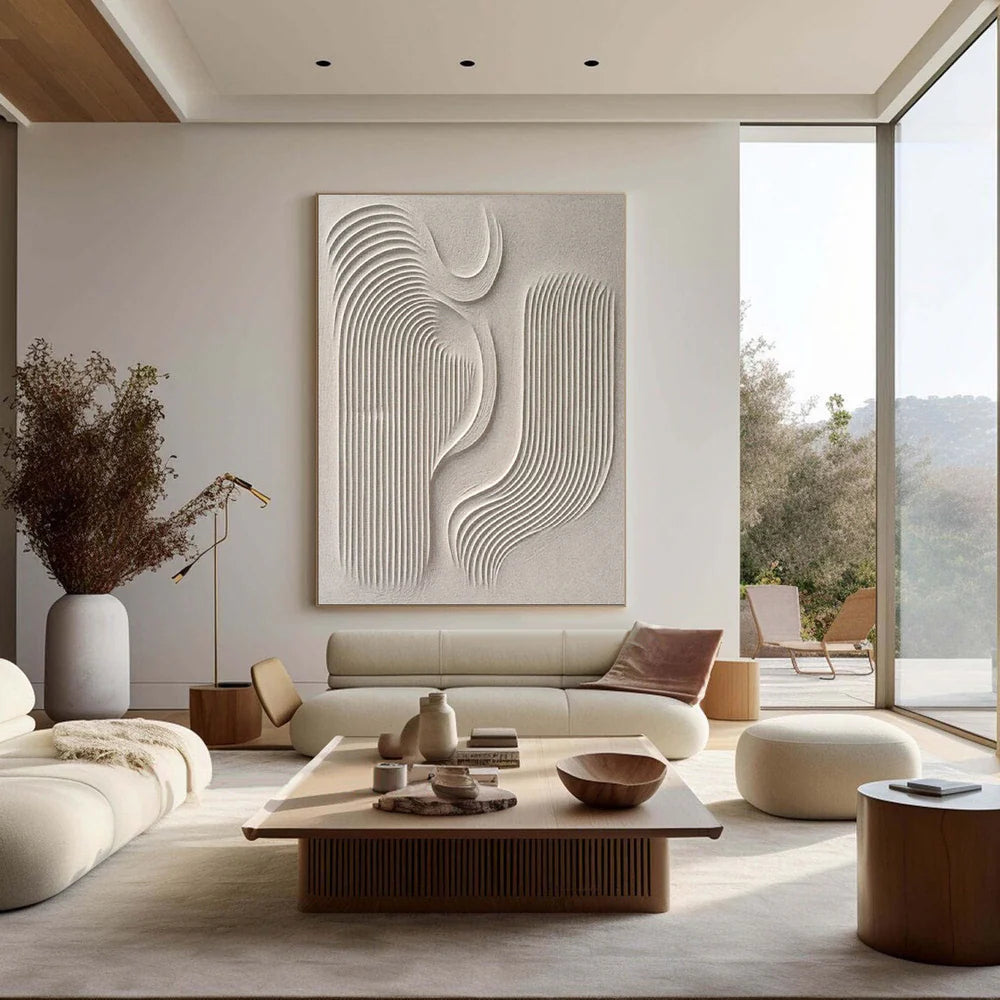 Hand-painted 3D Textured Abstract Line Wall Art #MD231