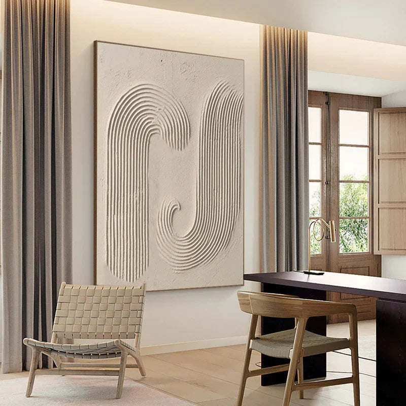 Neutral Beige 3D Textured Abstract Painting #MD149