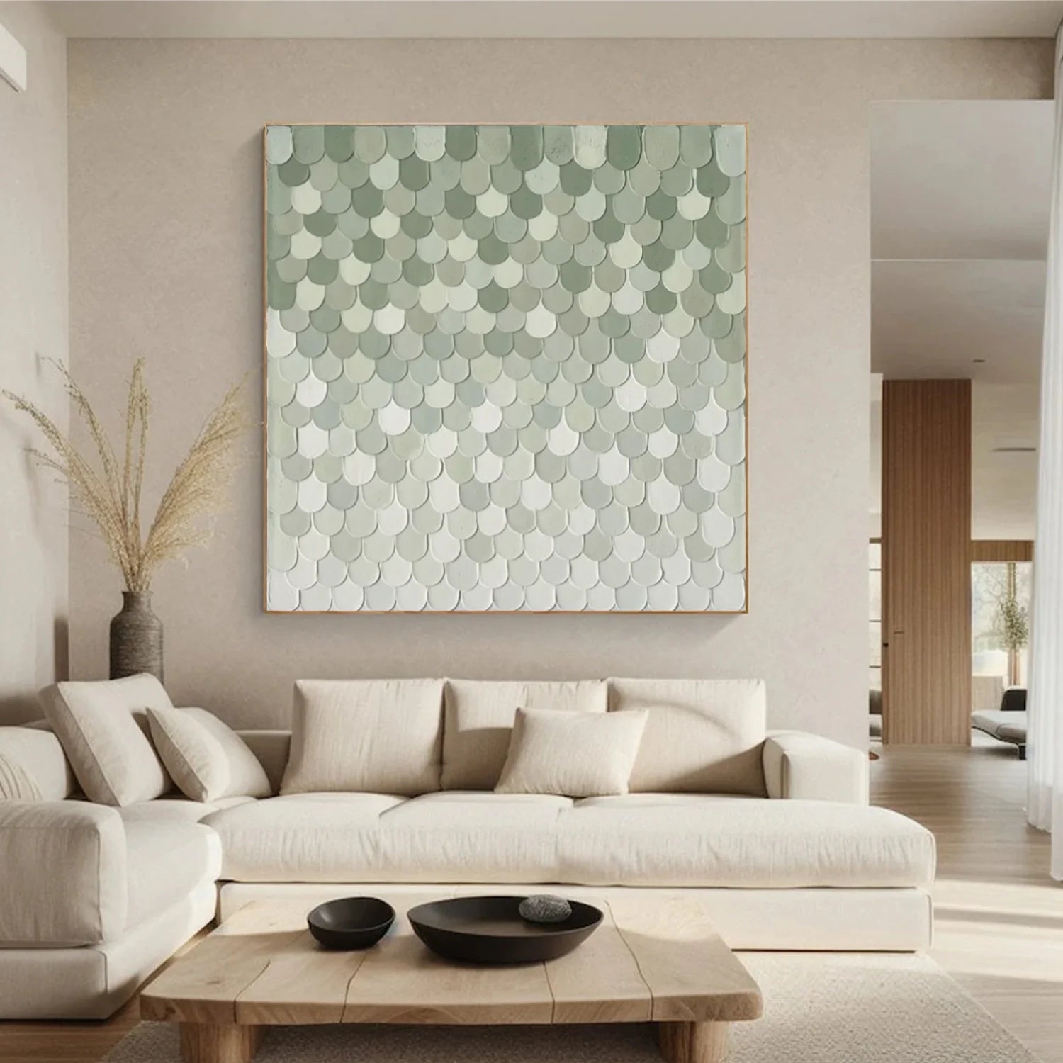 Green Minimalist Textured_Canvas Art #MD271