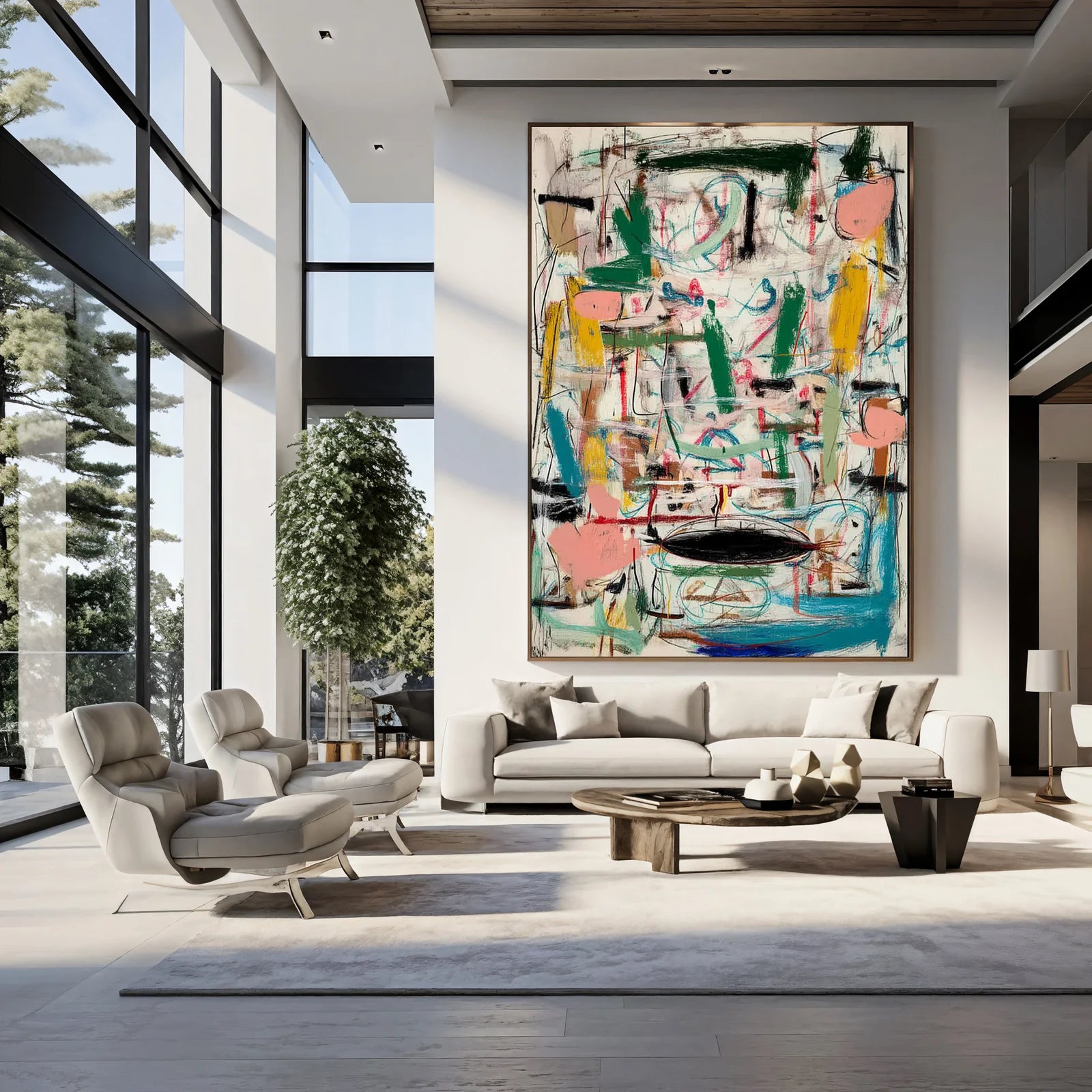 Abstract Expressionist Color Graffiti Oil Painting #WA322