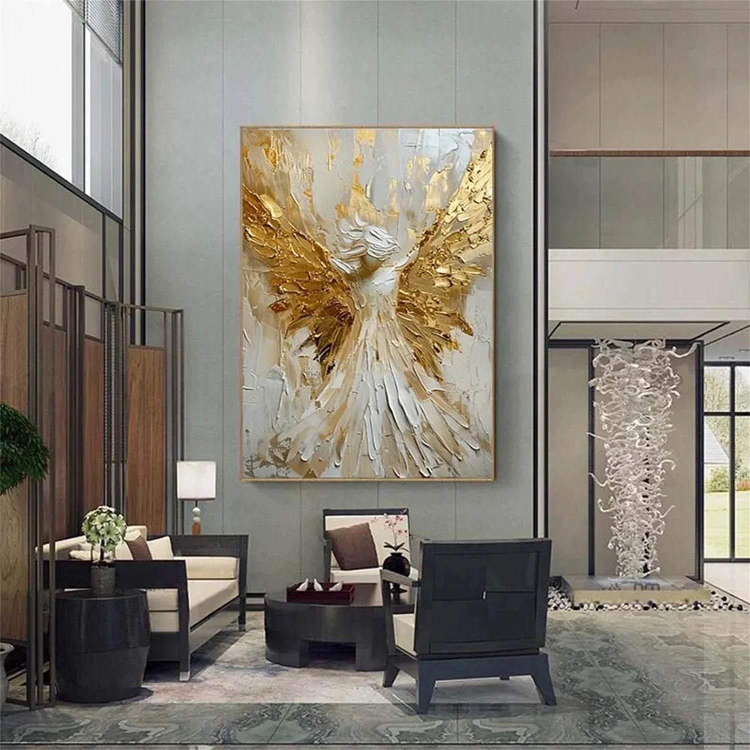 Abstract Angel Wing Textured Painting #AB019