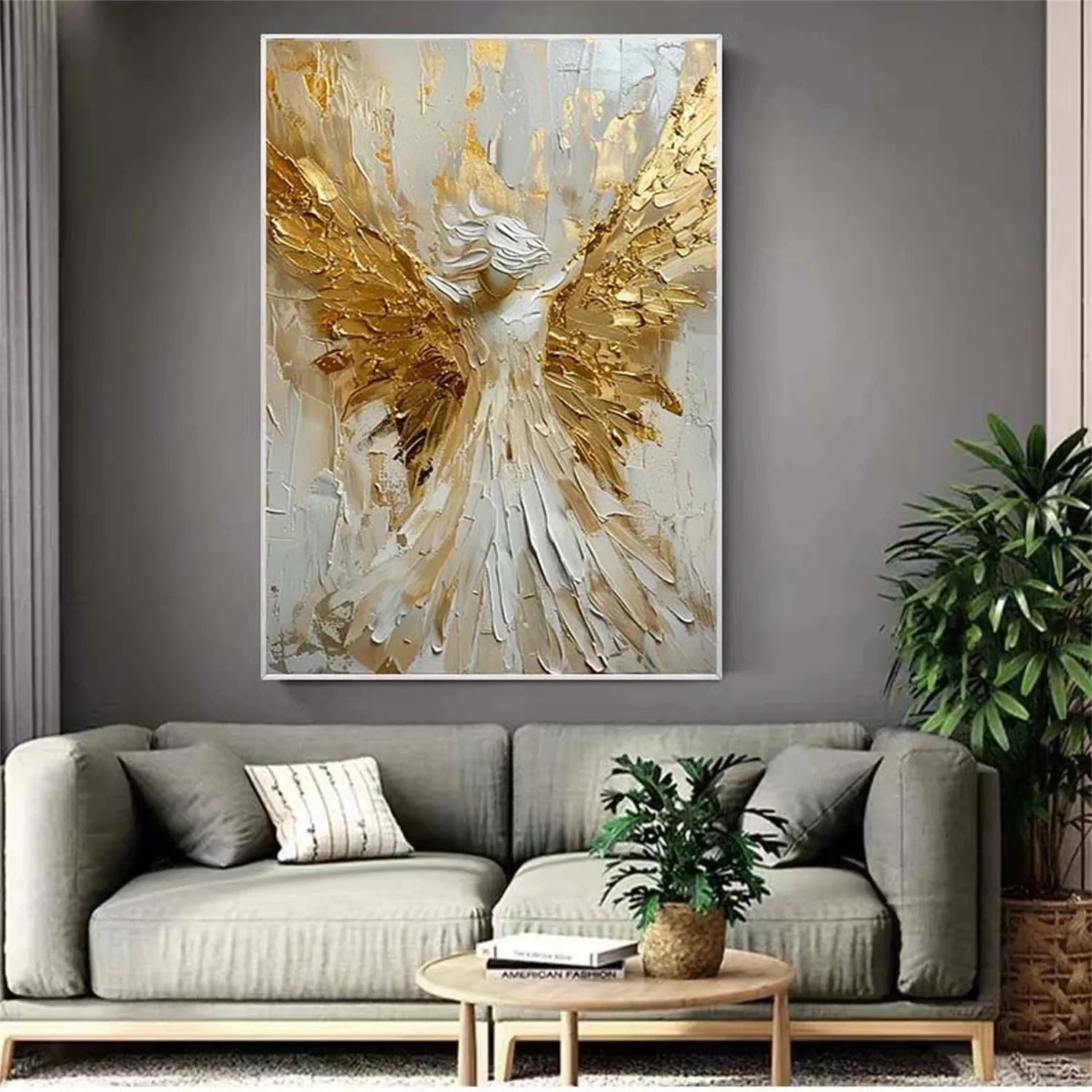 Abstract Angel Wing Textured Painting #AB019