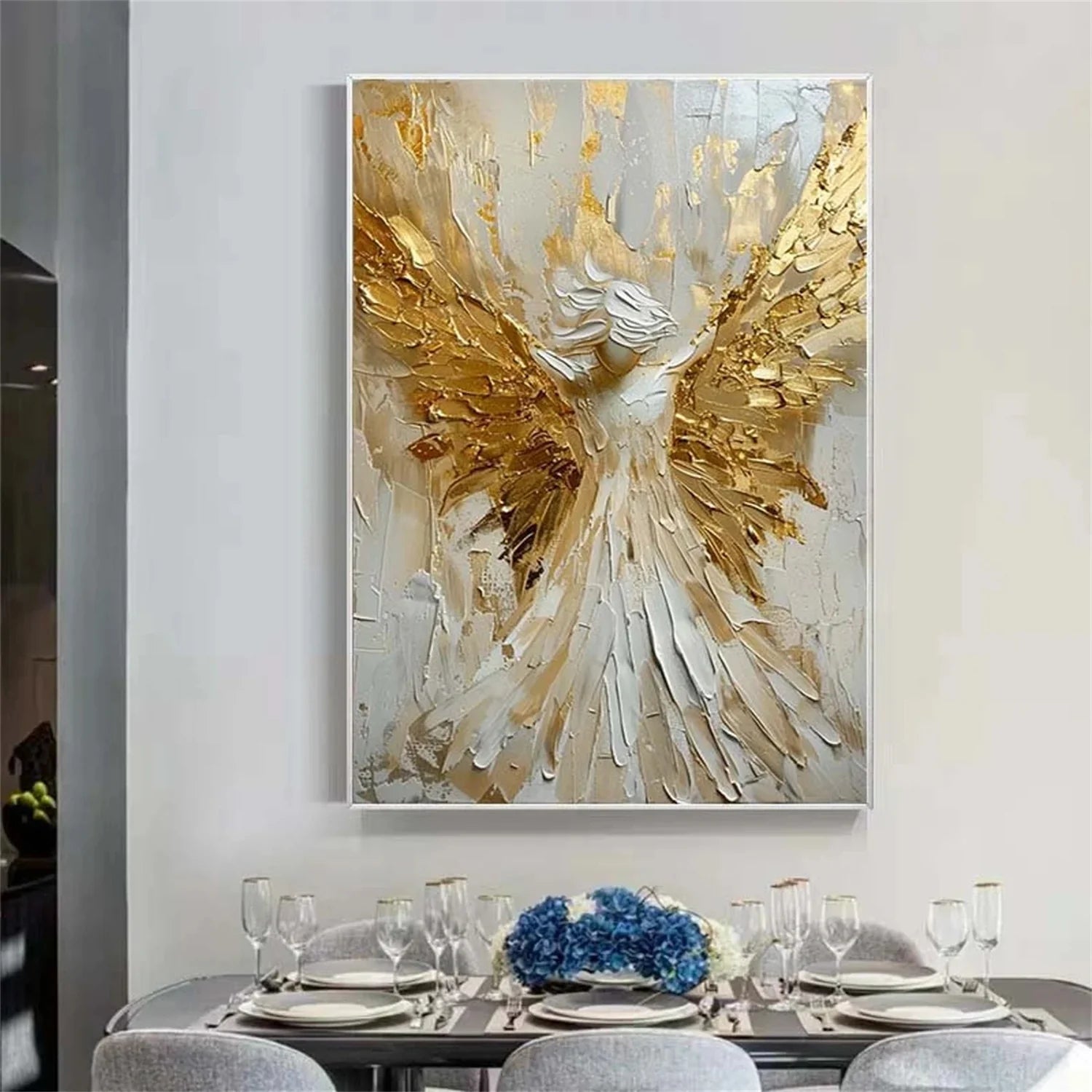 Abstract Angel Wing Textured Painting #AB019