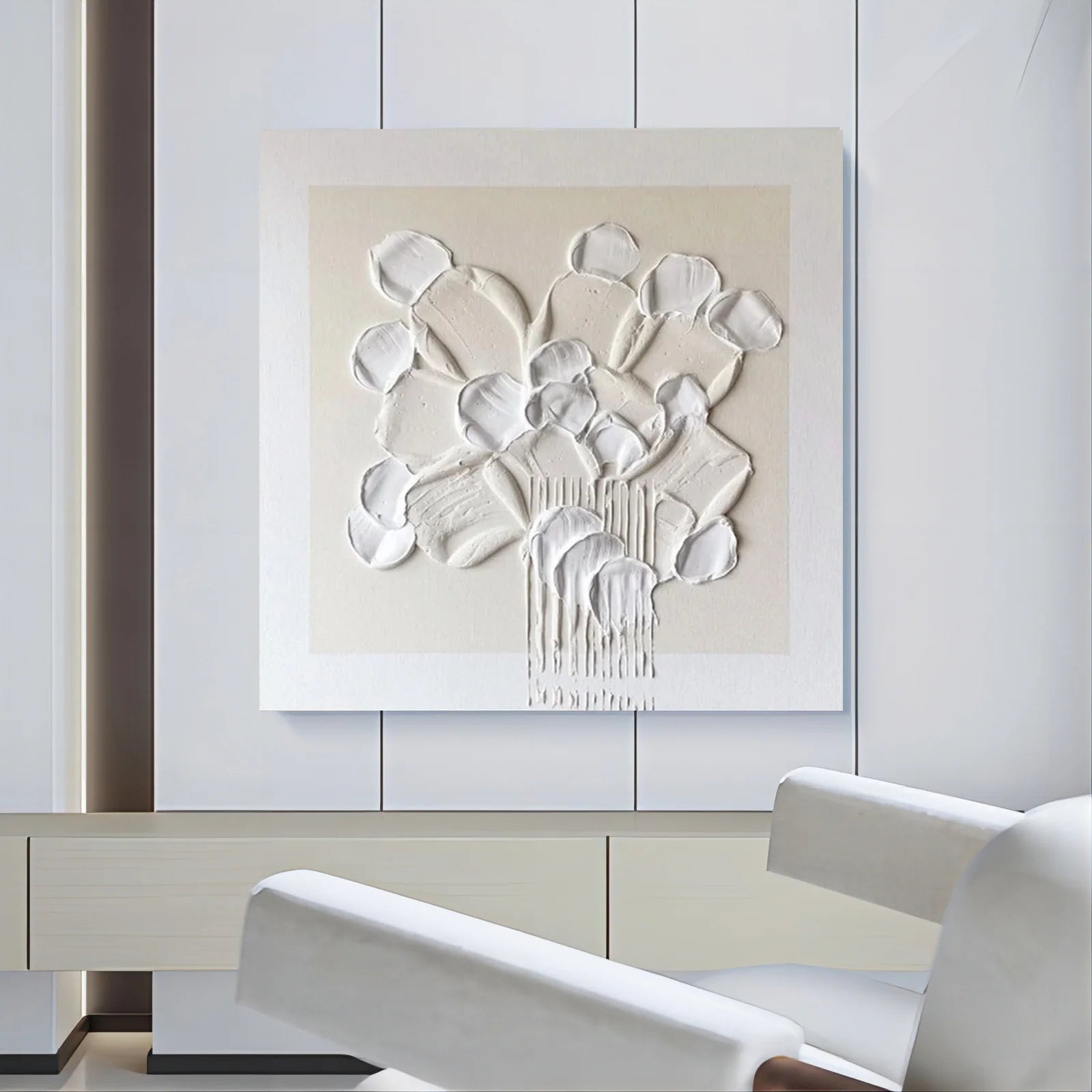 Modern Abstract Textured Floral Oil Painting #FT513