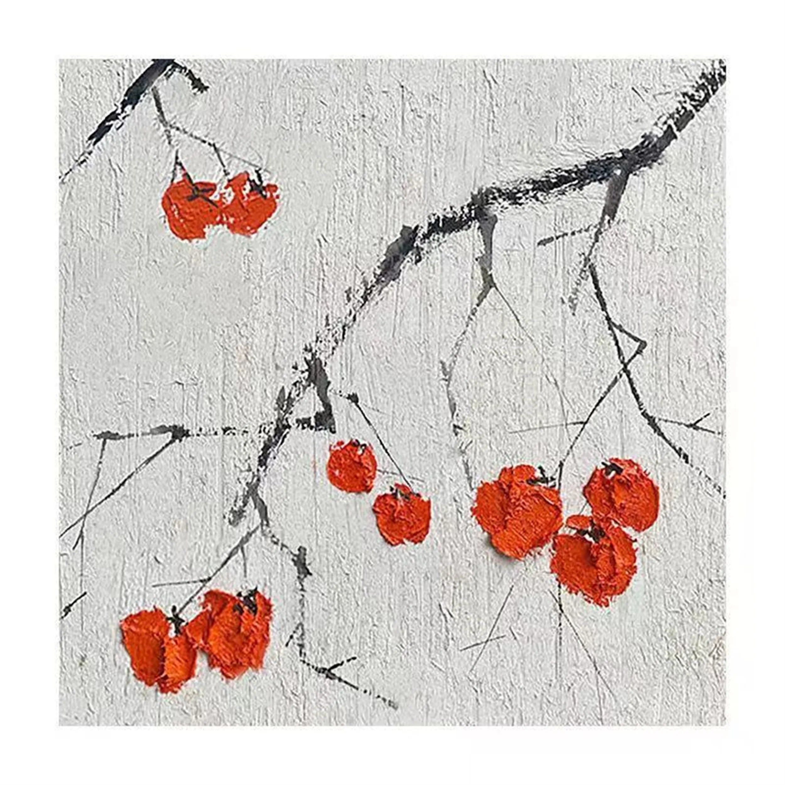 Flower & Tree Abstract Textured Wall Art #FT019