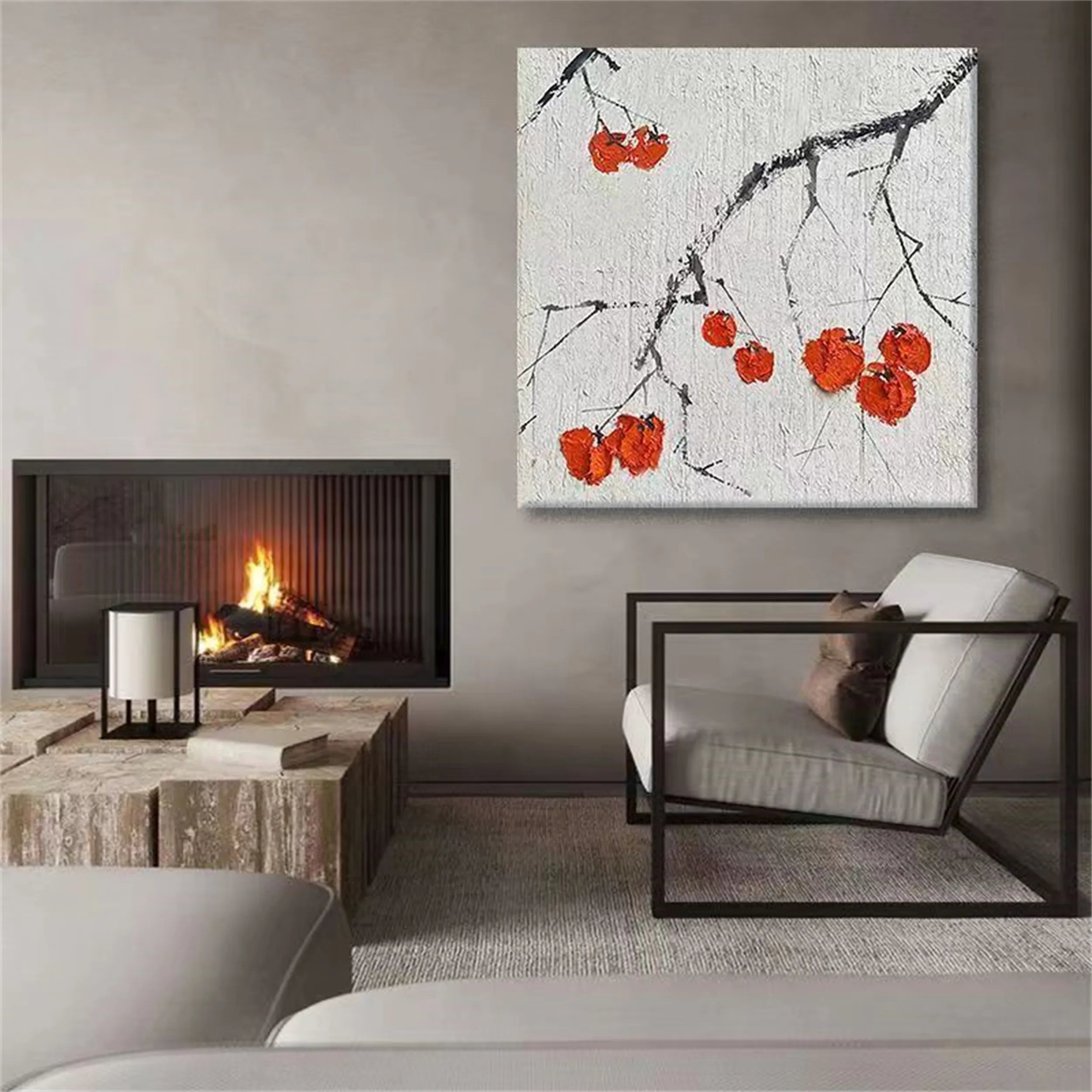 Flower & Tree Abstract Textured Wall Art #FT019