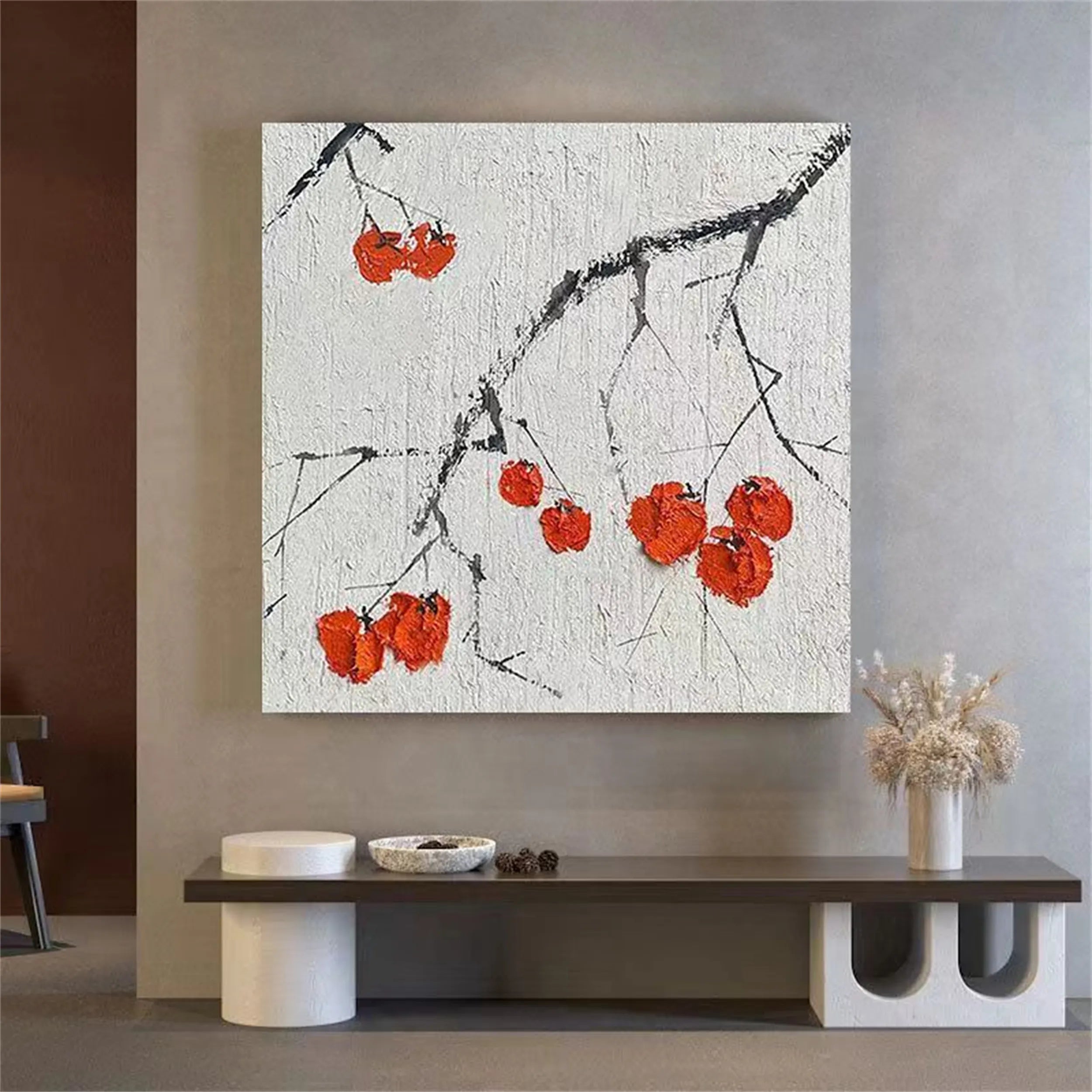 Flower & Tree Abstract Textured Wall Art #FT019