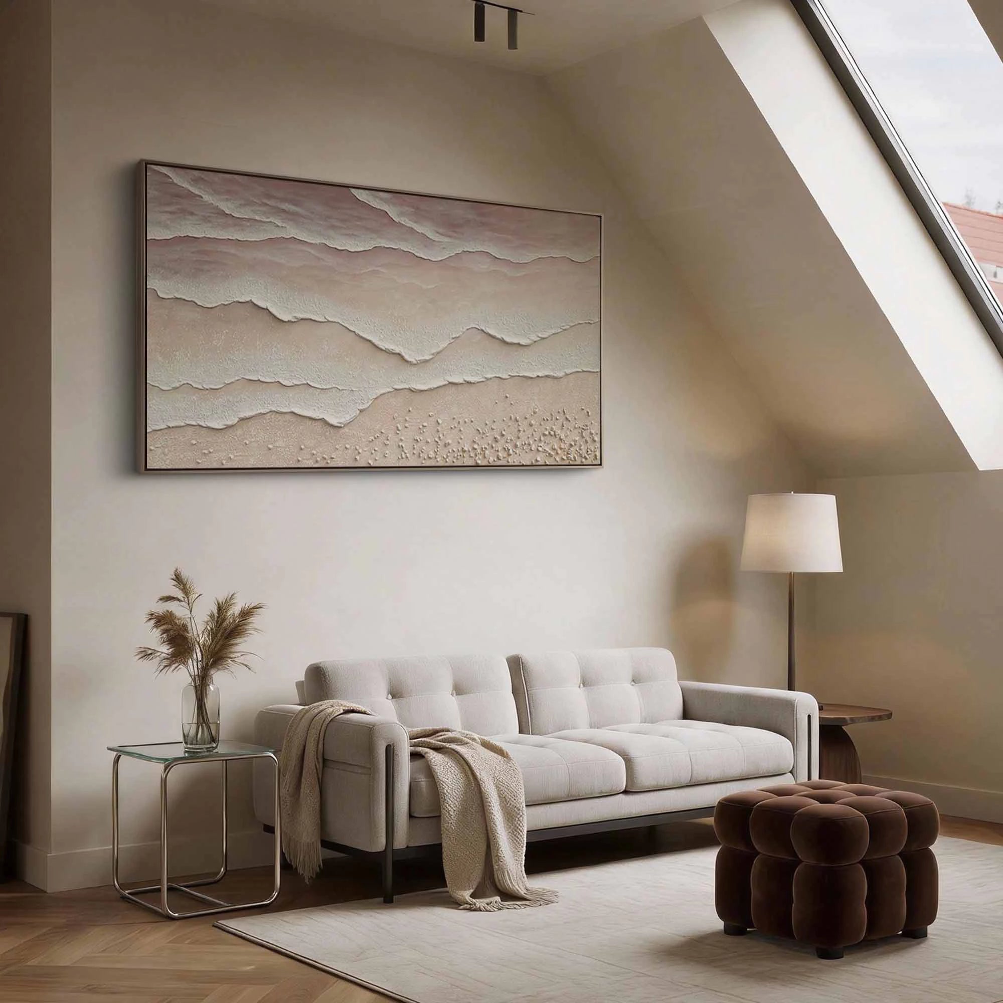 Neutral Tone Minimalist Seascape Art Painting #SK49