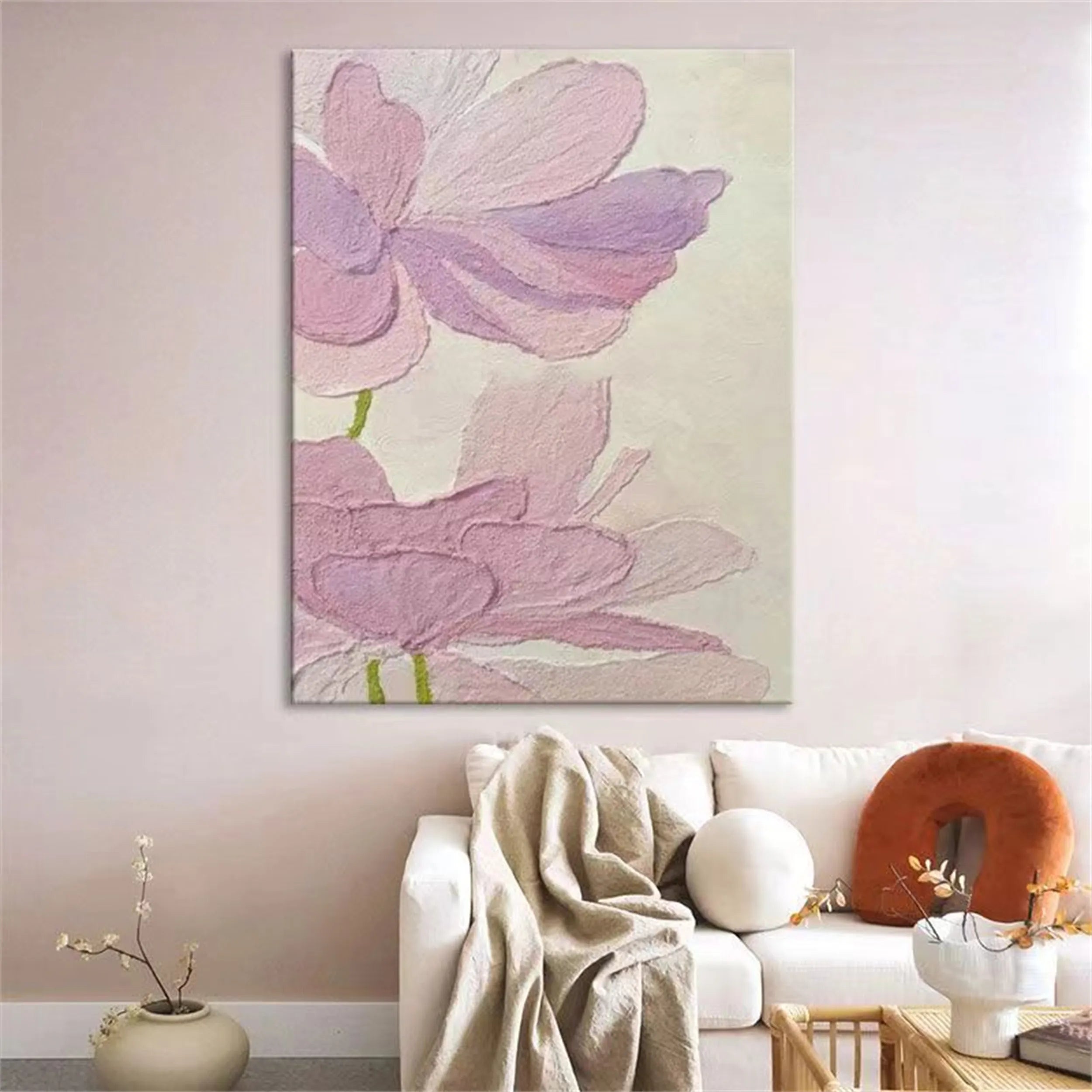 Colorful Flower & Tree Abstract Textured Wall Art #FT021