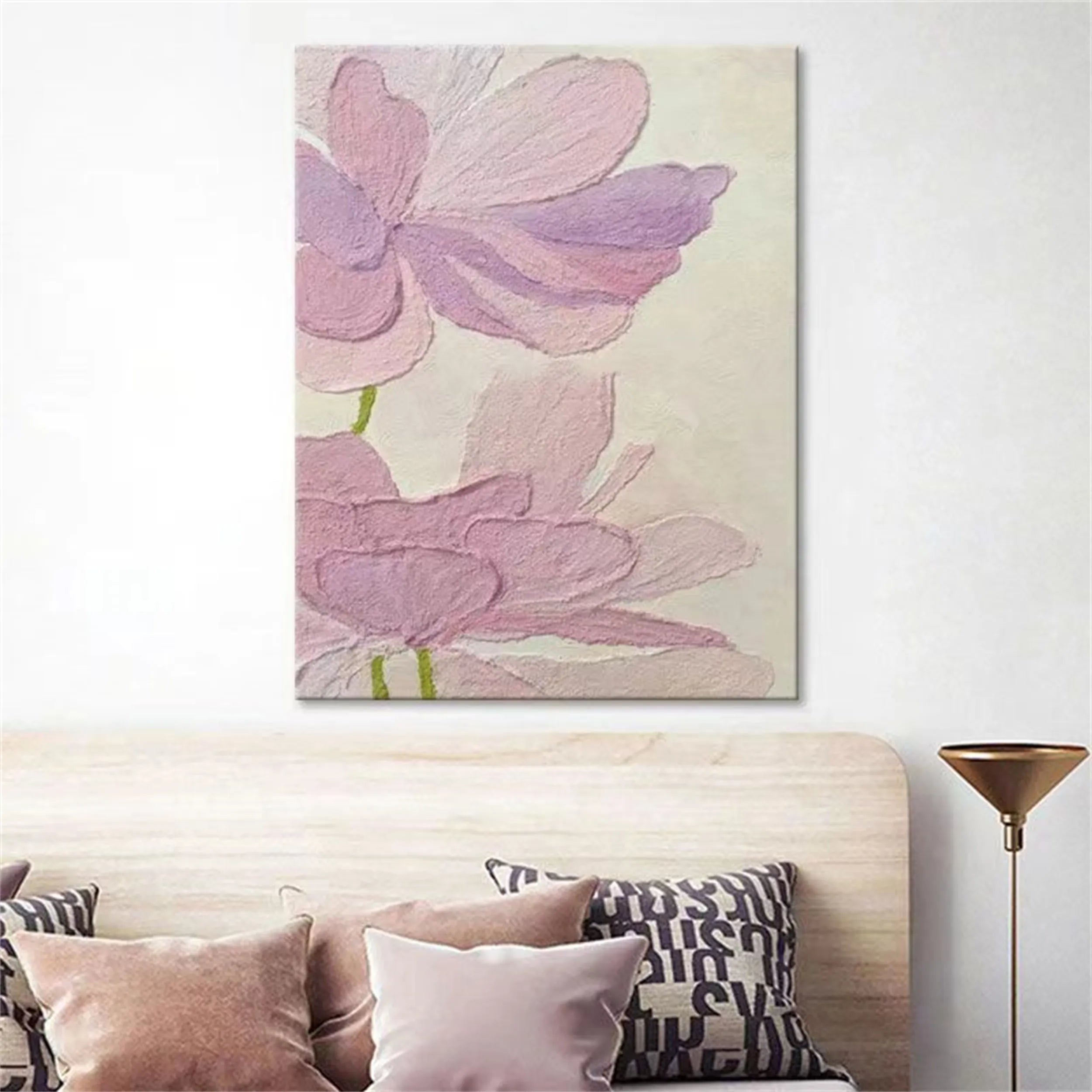 Colorful Flower & Tree Abstract Textured Wall Art #FT021