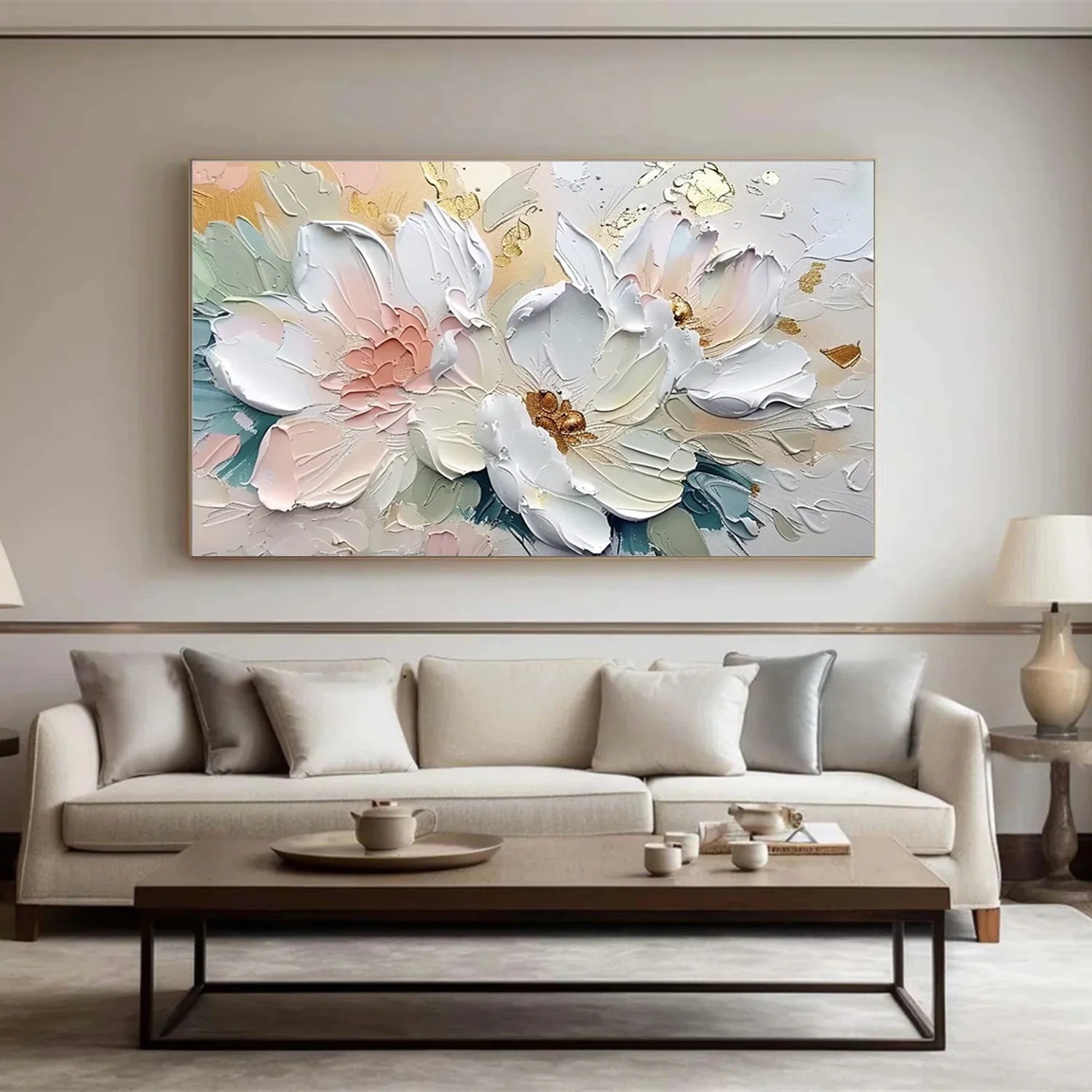Colorful Flower & Tree Abstract Textured Wall Art #FT087