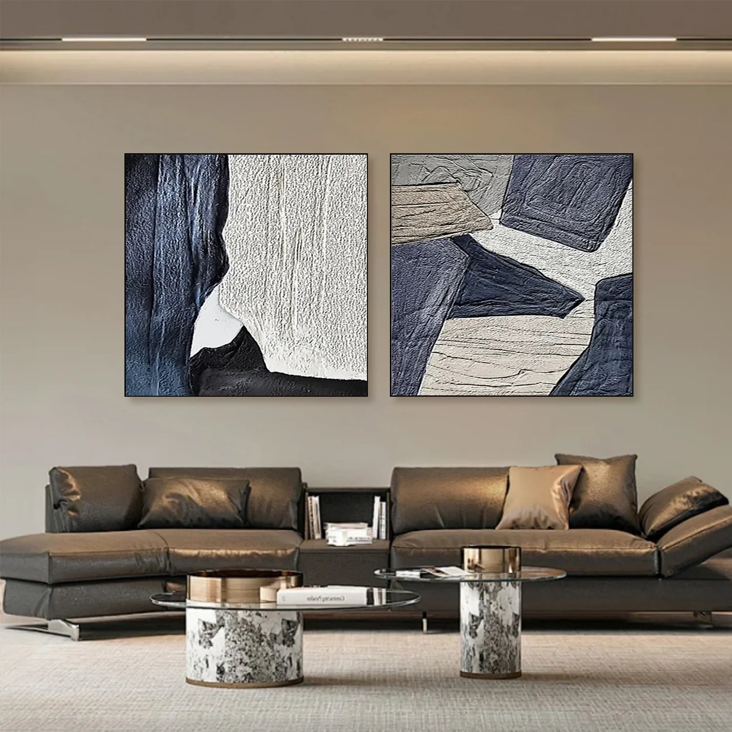 Abstract Textured Canvas Art Set of 2 #WA631