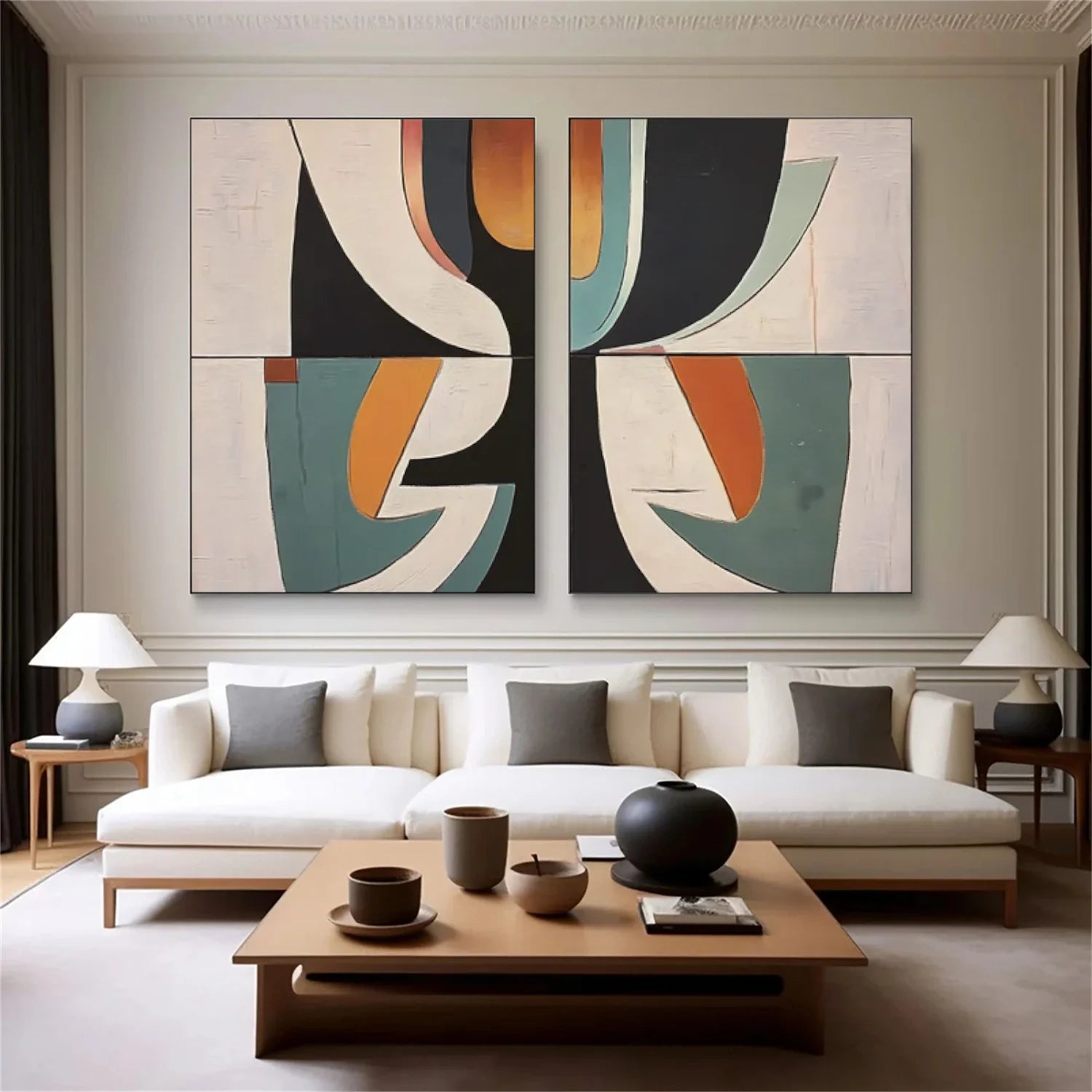 Abstract_Canvas Art Set of 2 #WA729