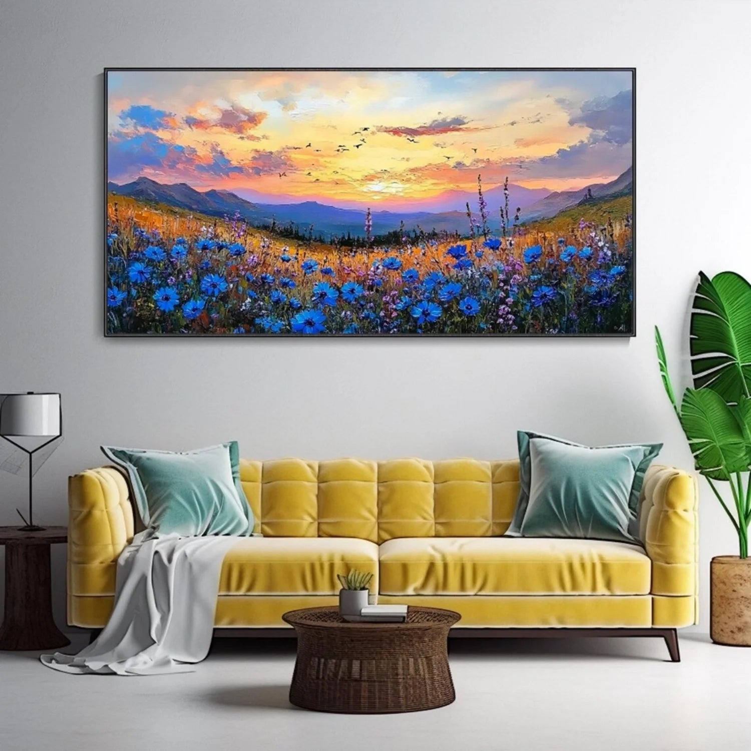 Colorful Flower Abstract Textured Wall Art #FT065