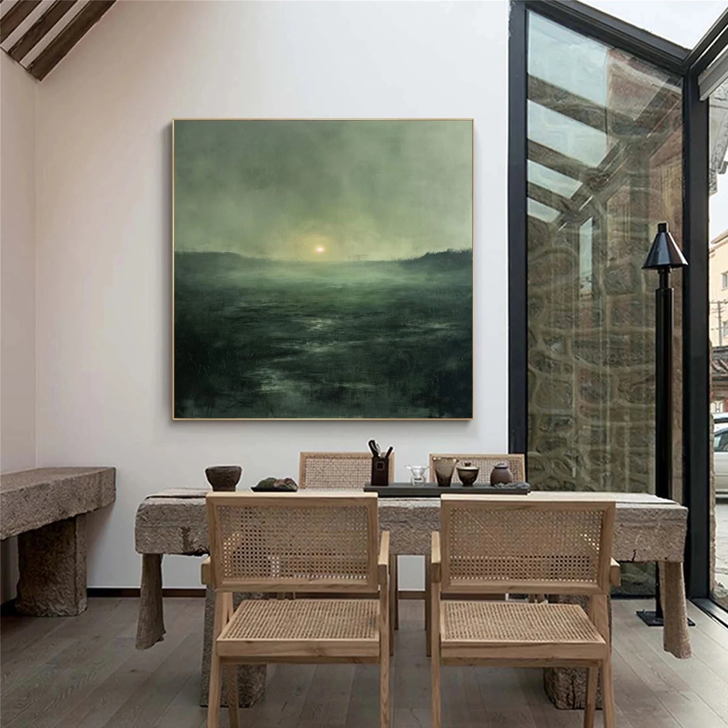 Green Minimalist Canvas Art #GT048