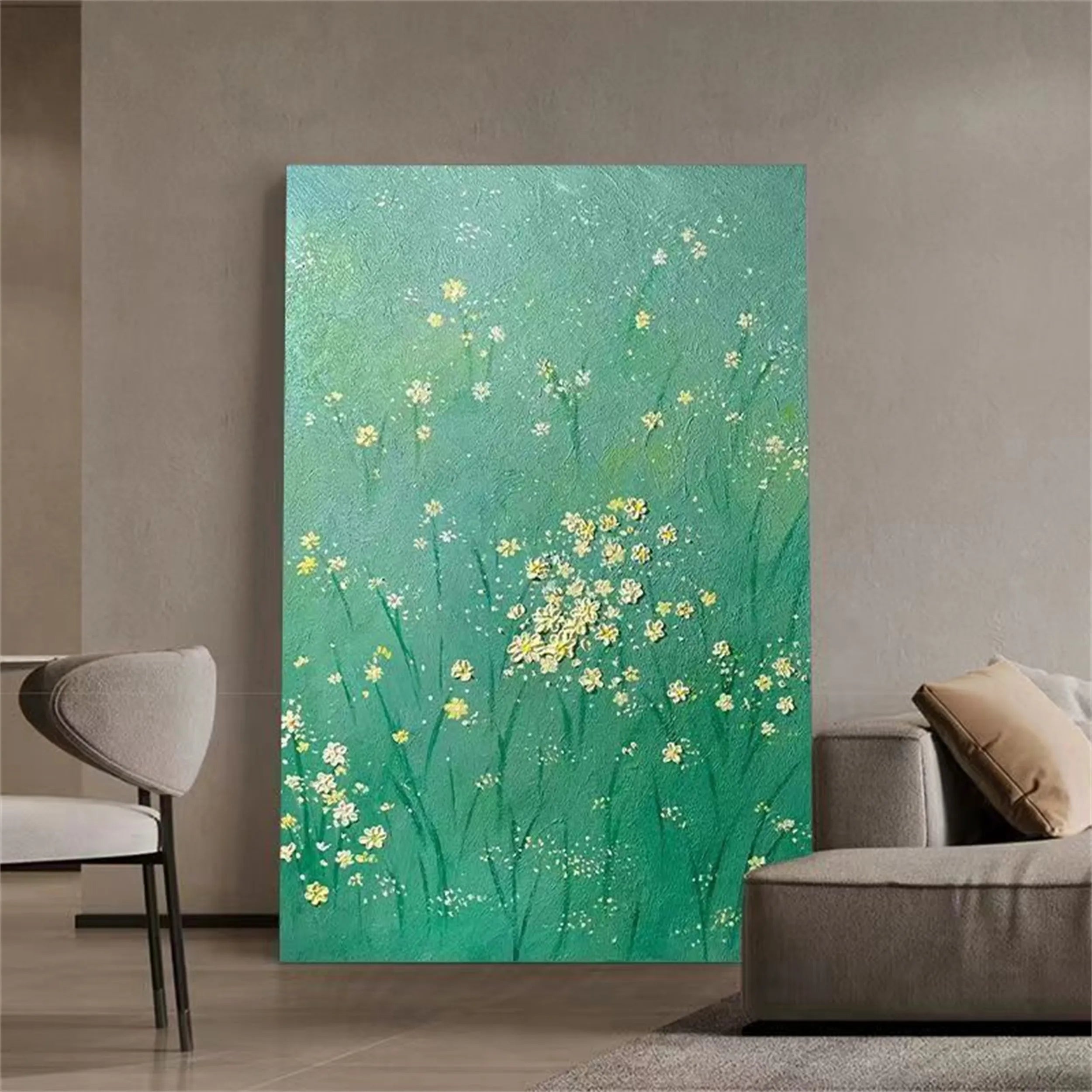 Colorful Flower & Tree Abstract Textured Wall Art #FT007