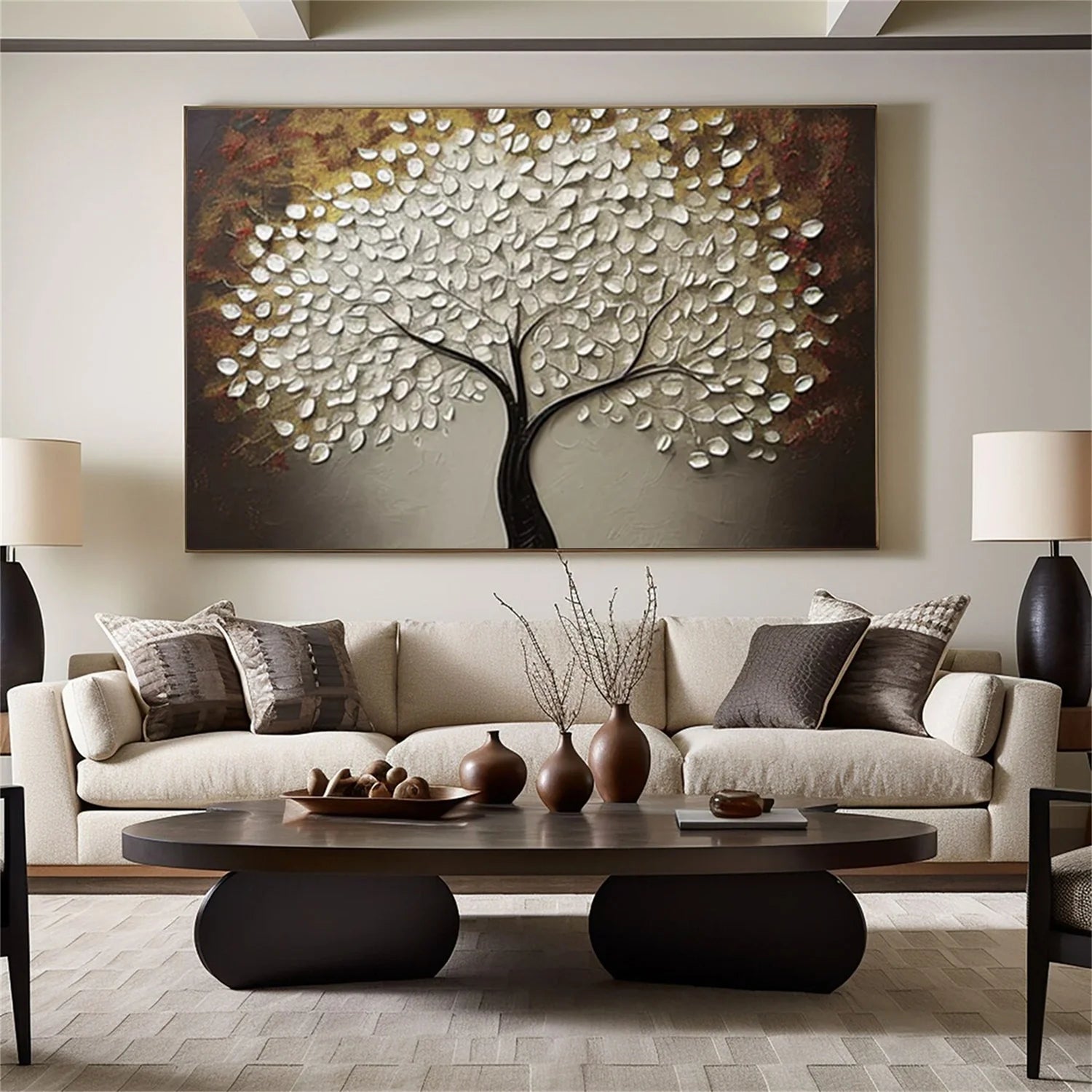Flower & Tree Abstract_Textured Wall Art #FT145