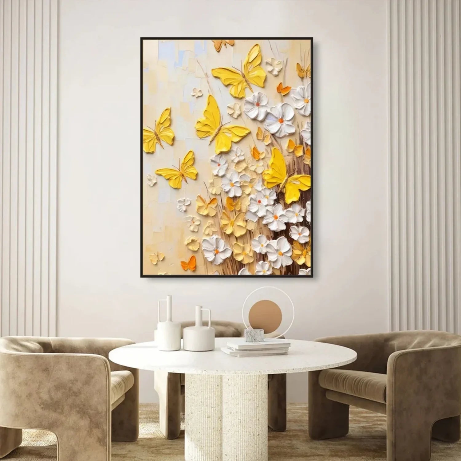 Flower & Tree Abstract Textured Wall Art #FT085