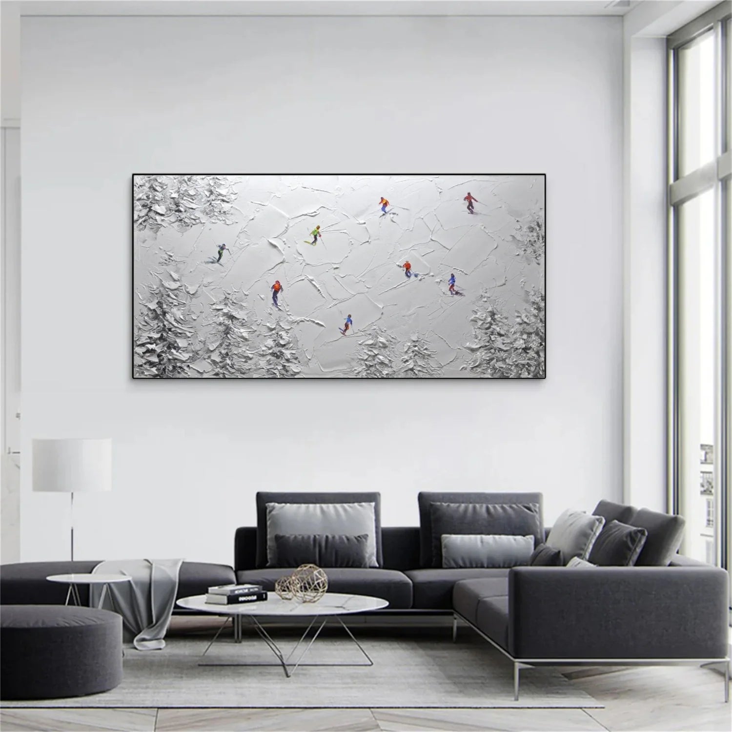 Skiing Sport_Textured Wall Art #AS047