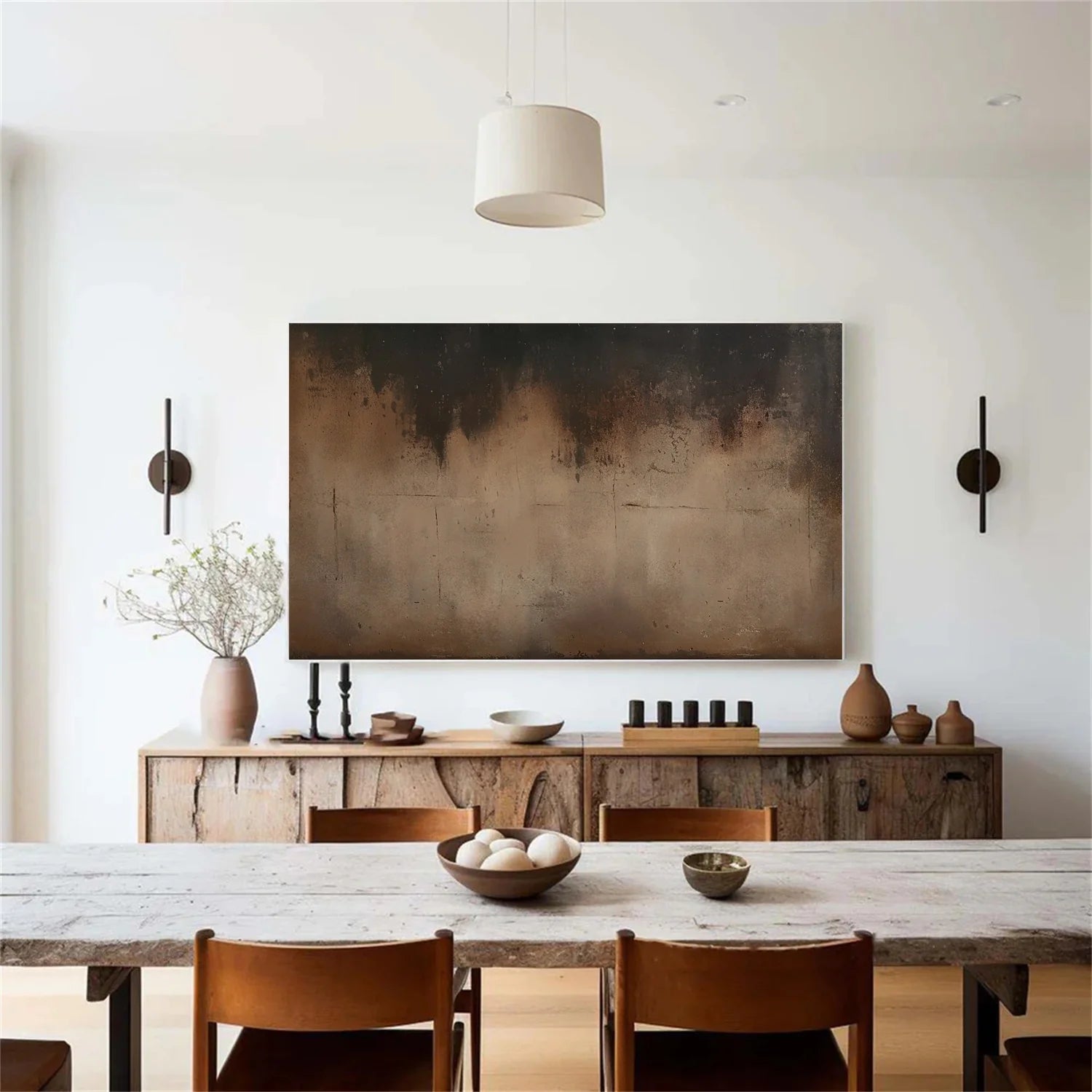 Beige and Brown Abstract Tranquility #WA522