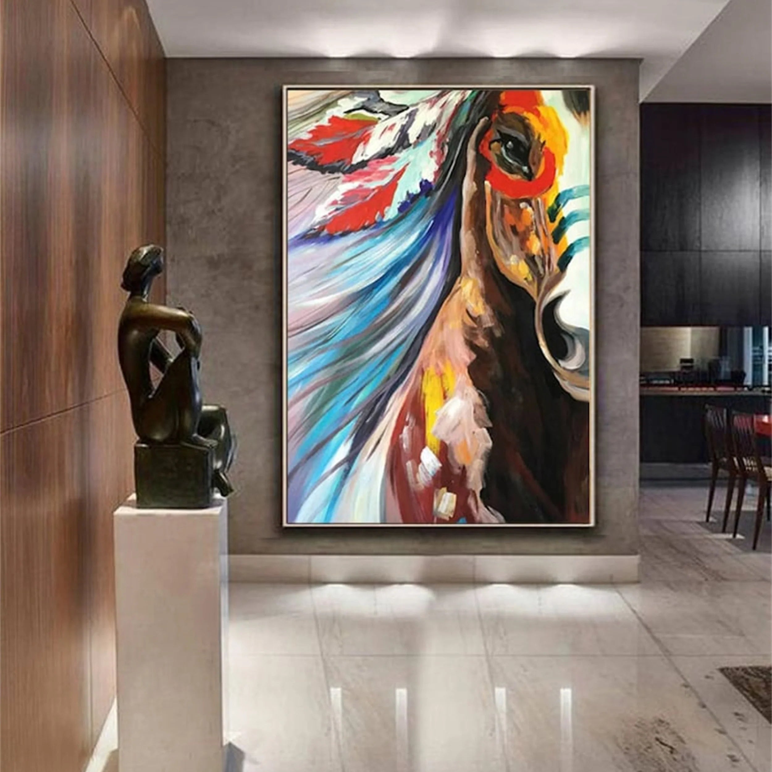 Colorful Horse Abstract Animal Wall Art #AM001