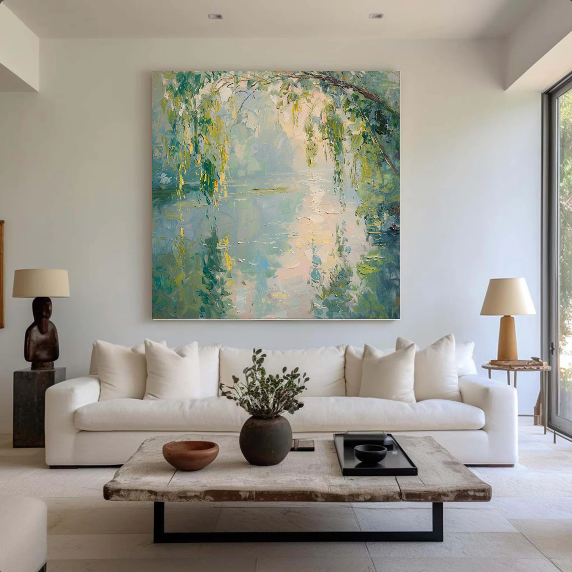 Hand Painted Landscape Wall Art for Modern Living Room #FT341