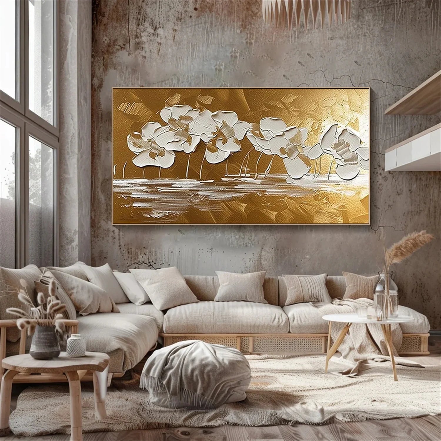 Flower & Tree Abstract Textured Wall Art #FT048