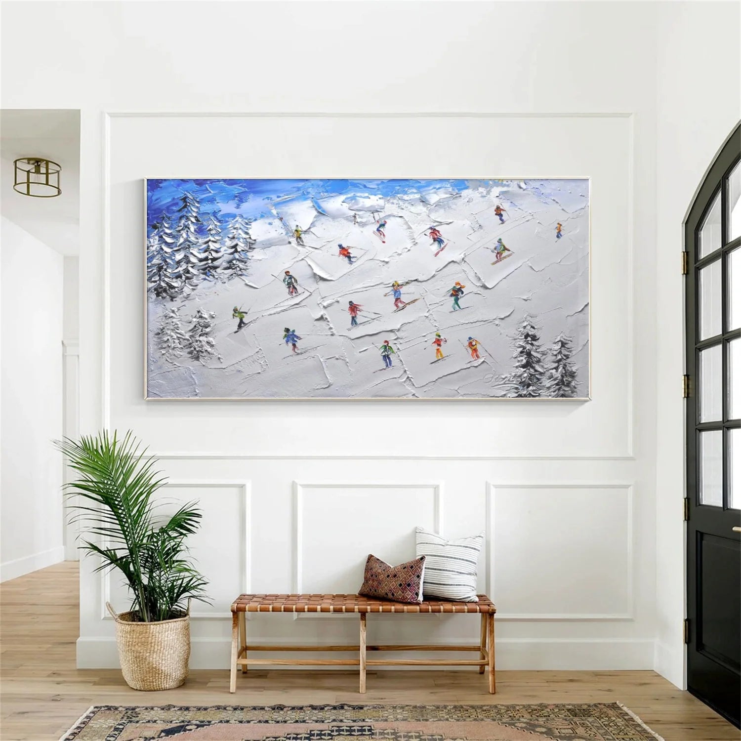 Skiing Sport_Textured Wall Art #AS048