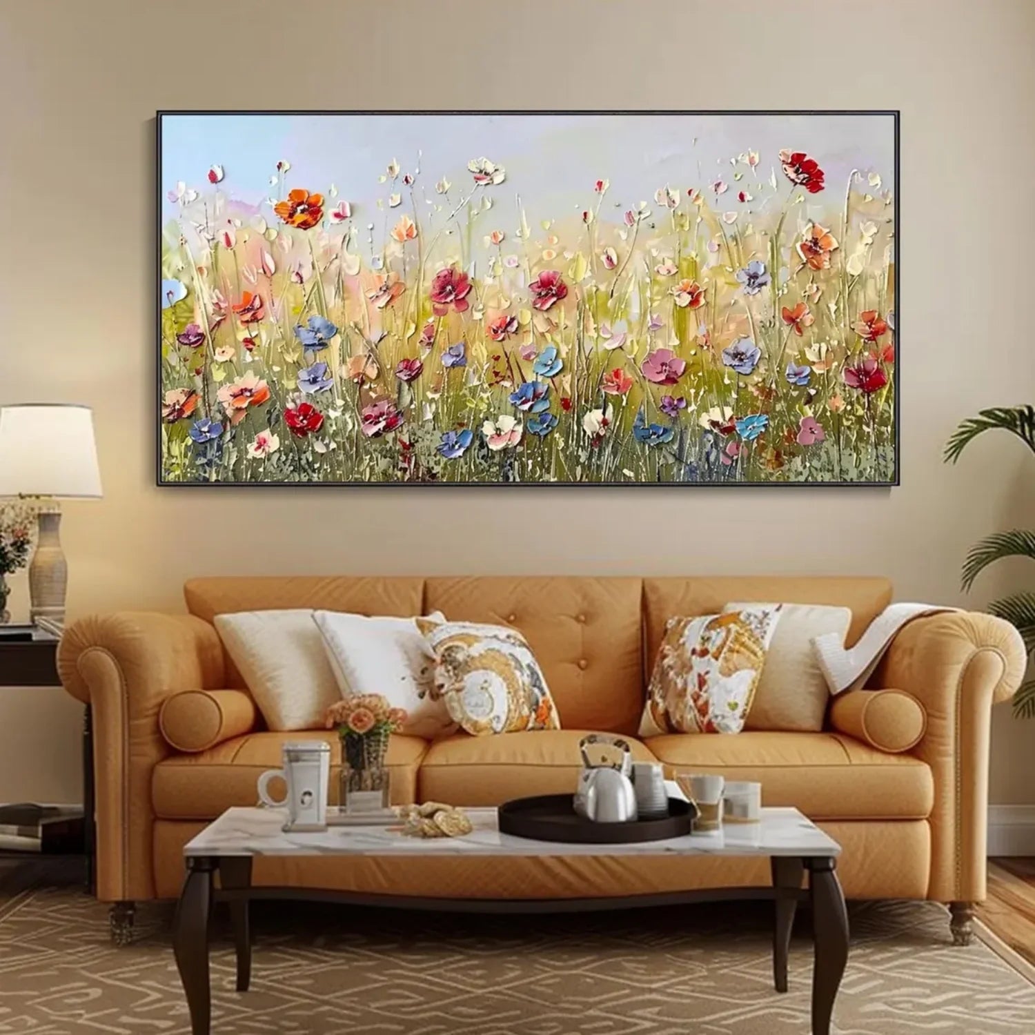 Colorful Flower Abstract Textured Wall Art #FT063
