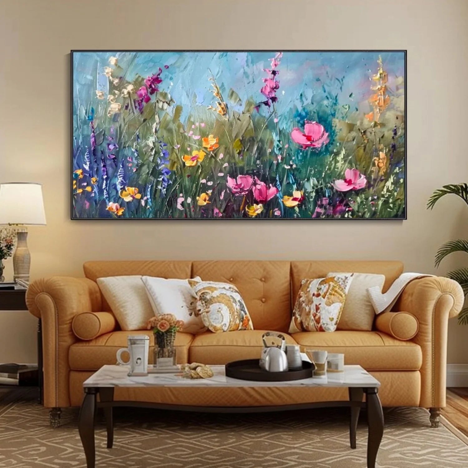 Colorful Flower Abstract Textured Wall Art #FT064