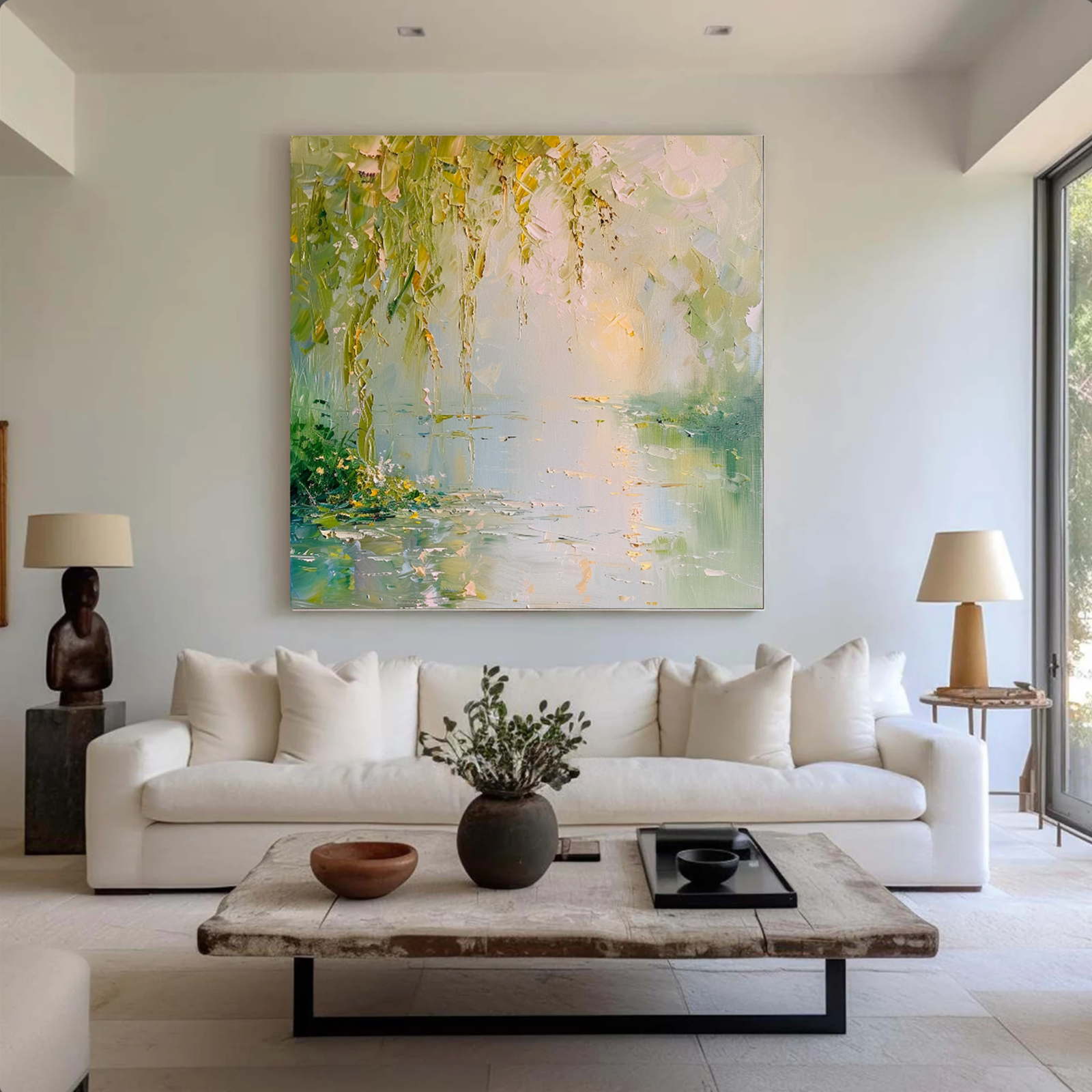 Impressionist Pond Landscape Wall Art #FT339