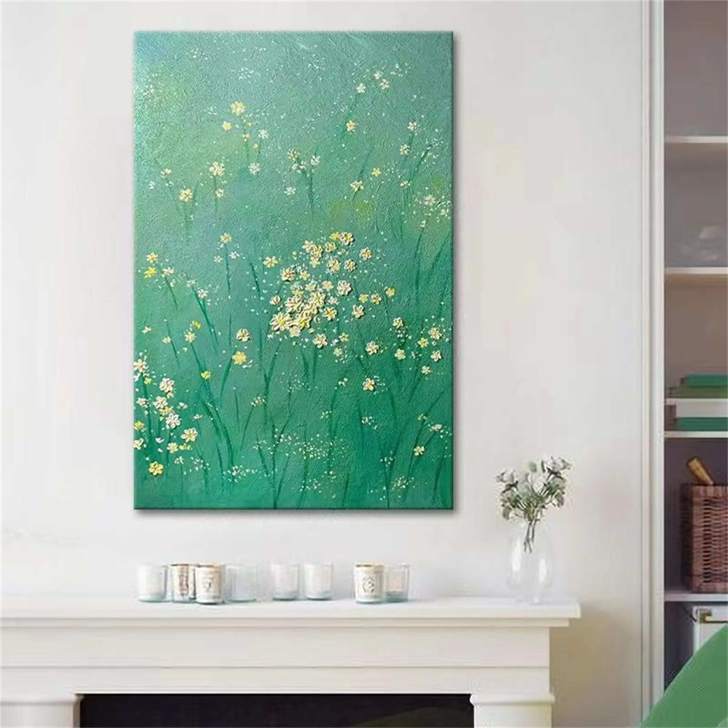 Colorful Flower & Tree Abstract Textured Wall Art #FT007