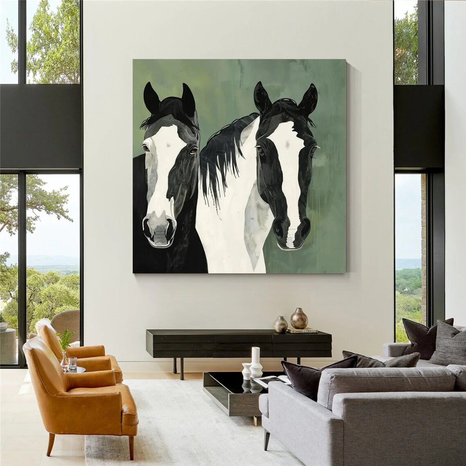 Abstract Animal Horse Wall Art #AM136