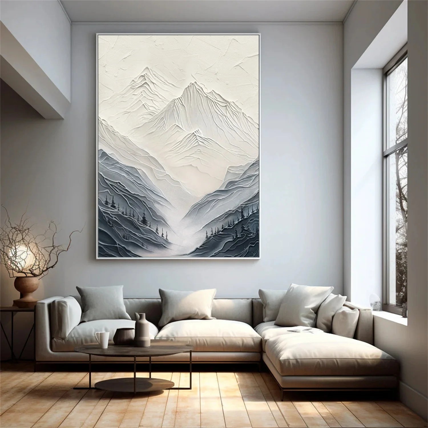 Minimalistic Mountain Textured Art #MD222