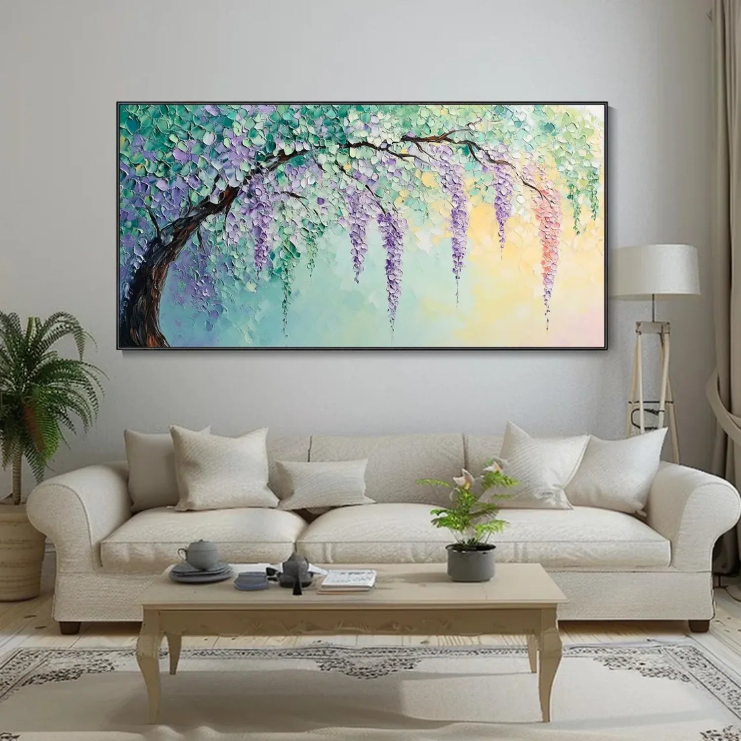 Colorful Flower & Tree Abstract Textured Wall Art #FT062