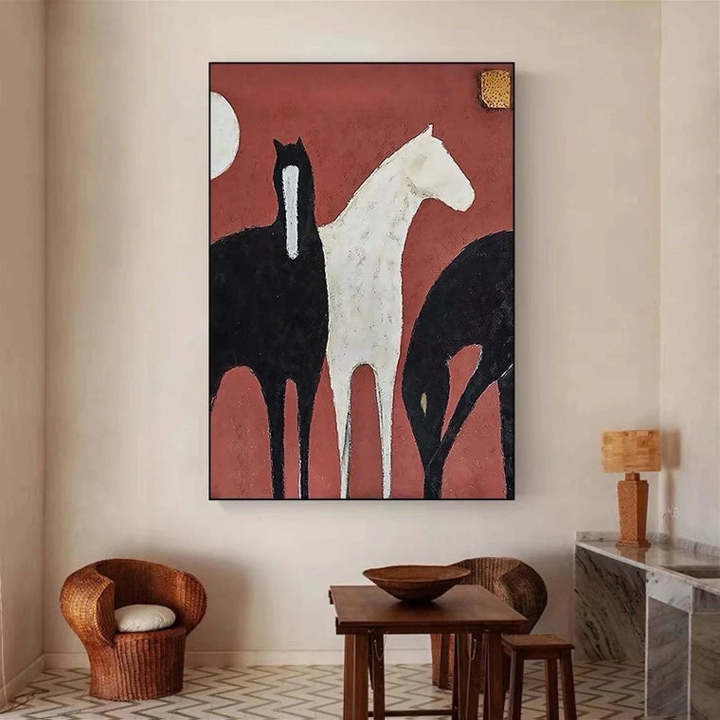 Colorful Horse Abstract Animal Wall Art #AM005