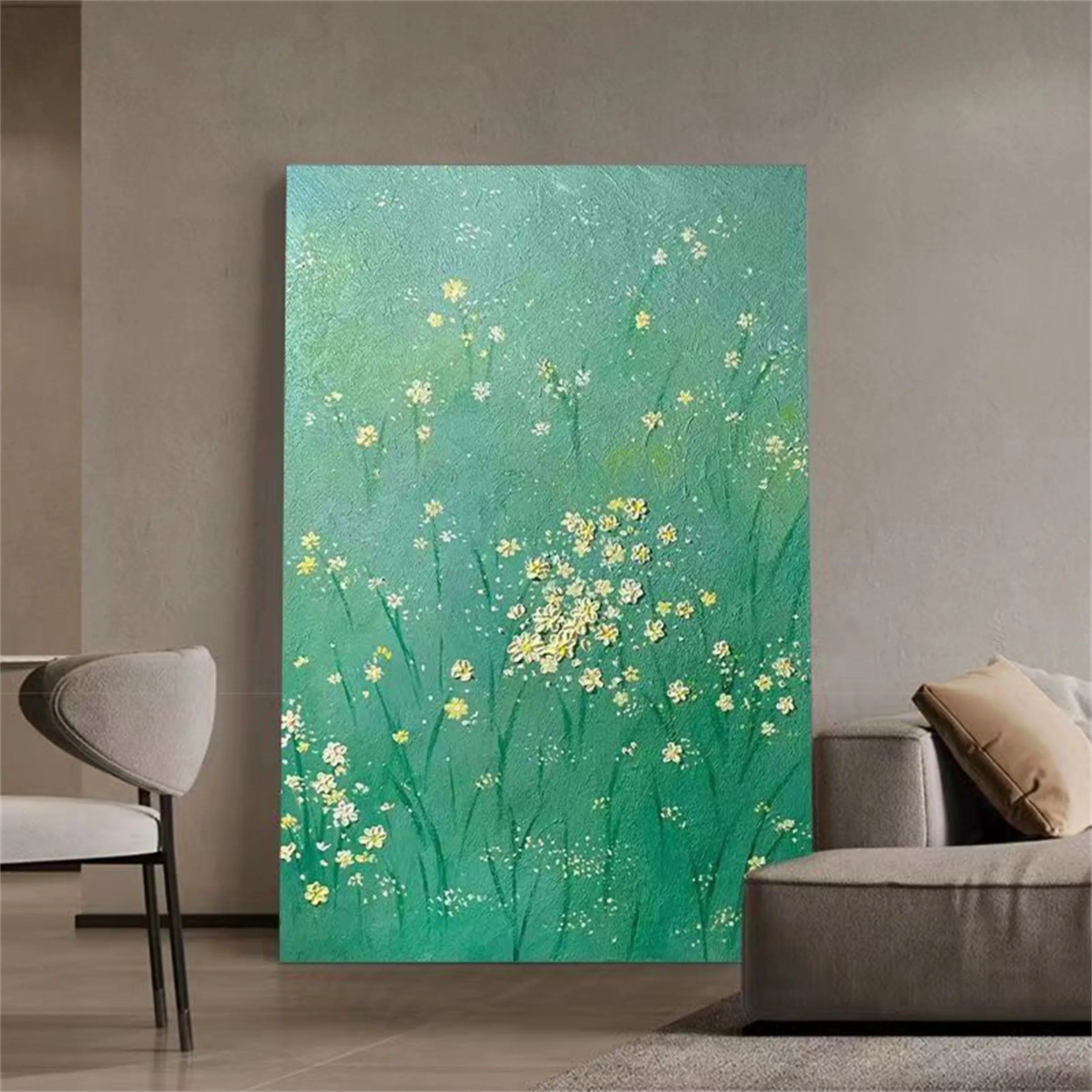 Colorful Flower & Tree Abstract Textured Wall Art #FT007