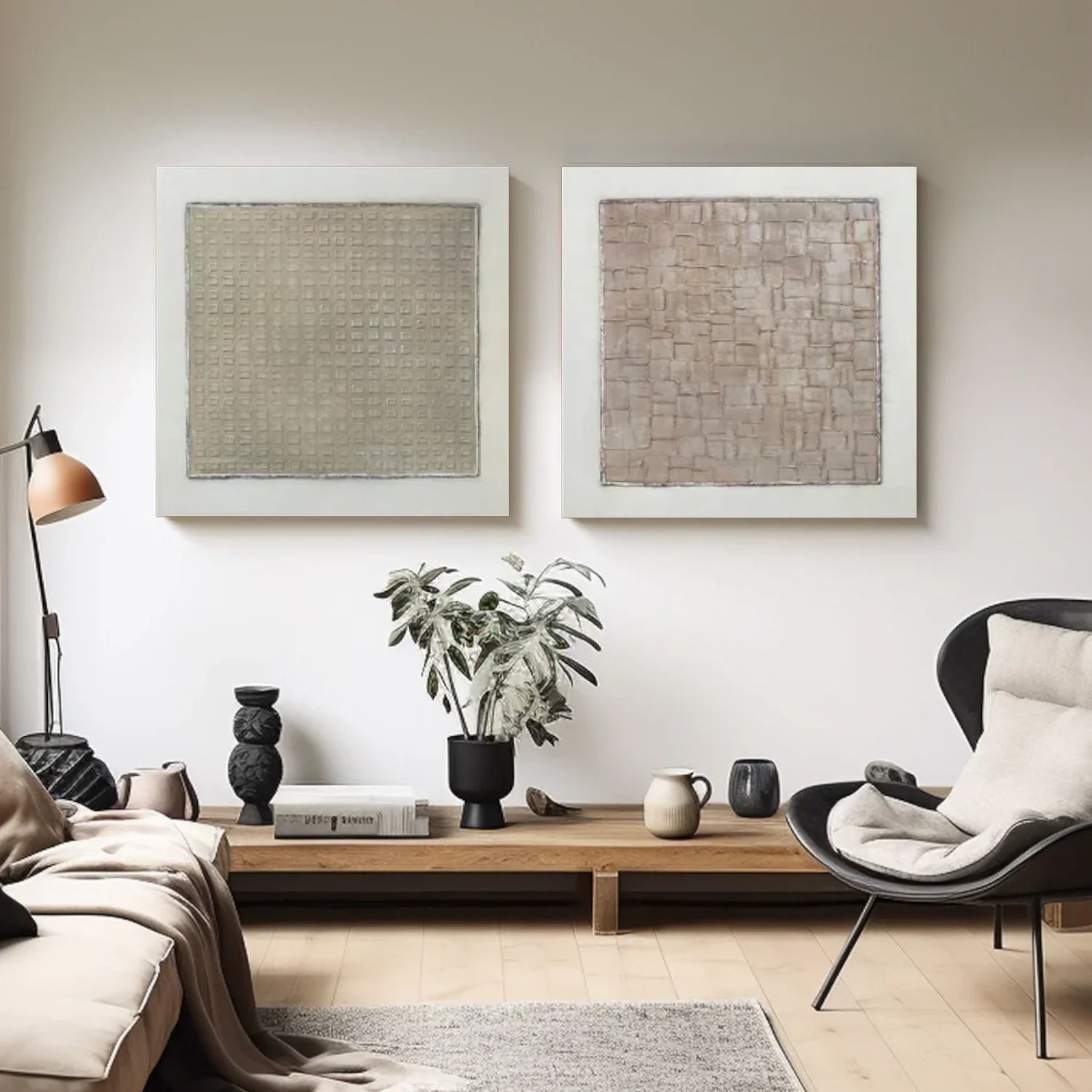 Wabi Sabi Textured Canvas Art Set of 2 #WA727