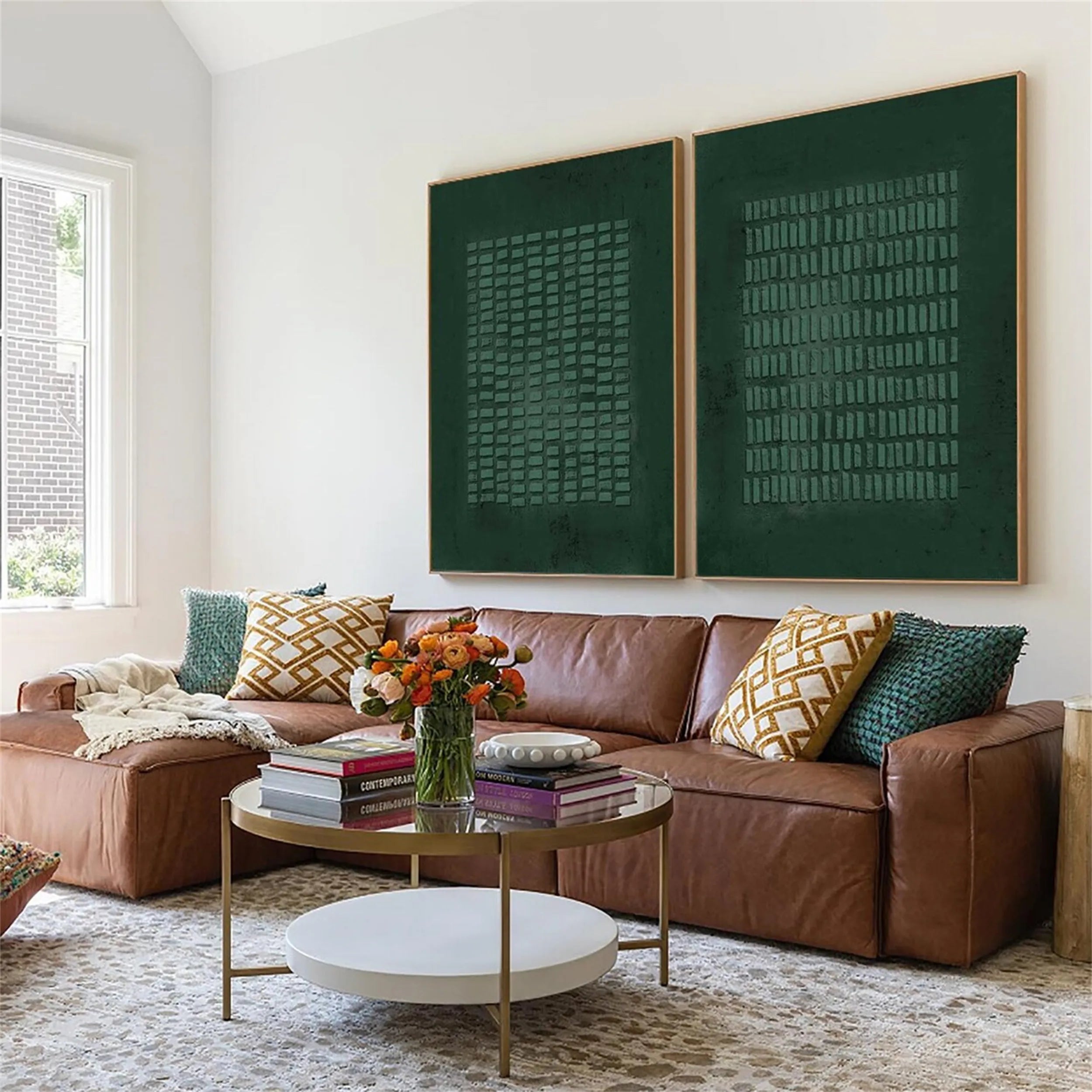 Green Texture Art Set of 2 #GT008