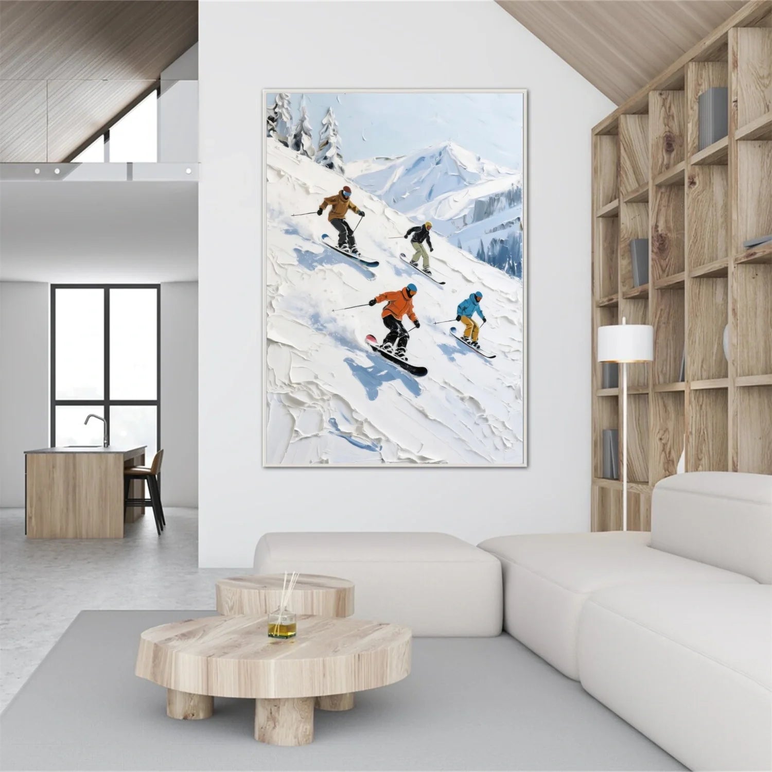 Skiing Sport Textured_Wall Art #AS059