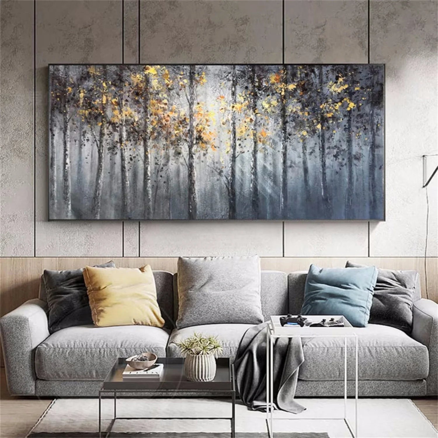 Colorful Flower & Tree Abstract Wall Art #FT049