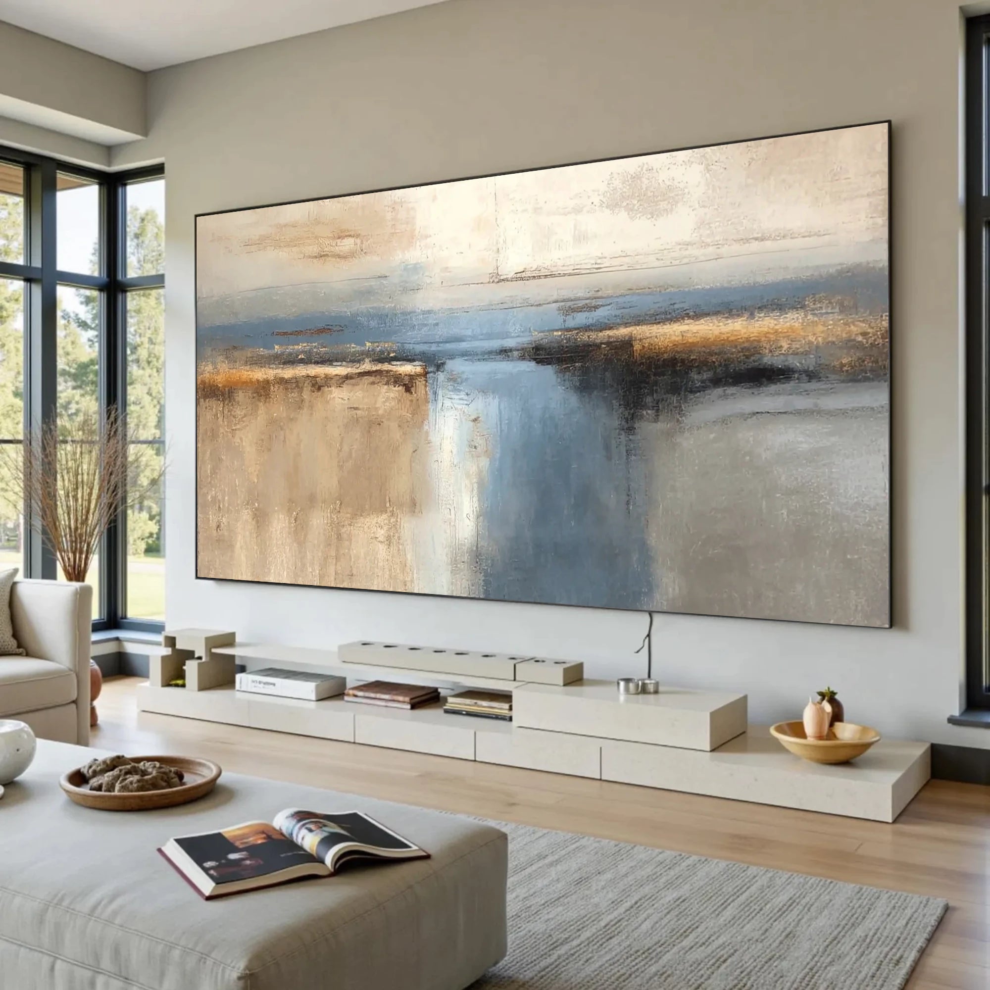 Modern Minimalist Coastal Oil Painting #SK47