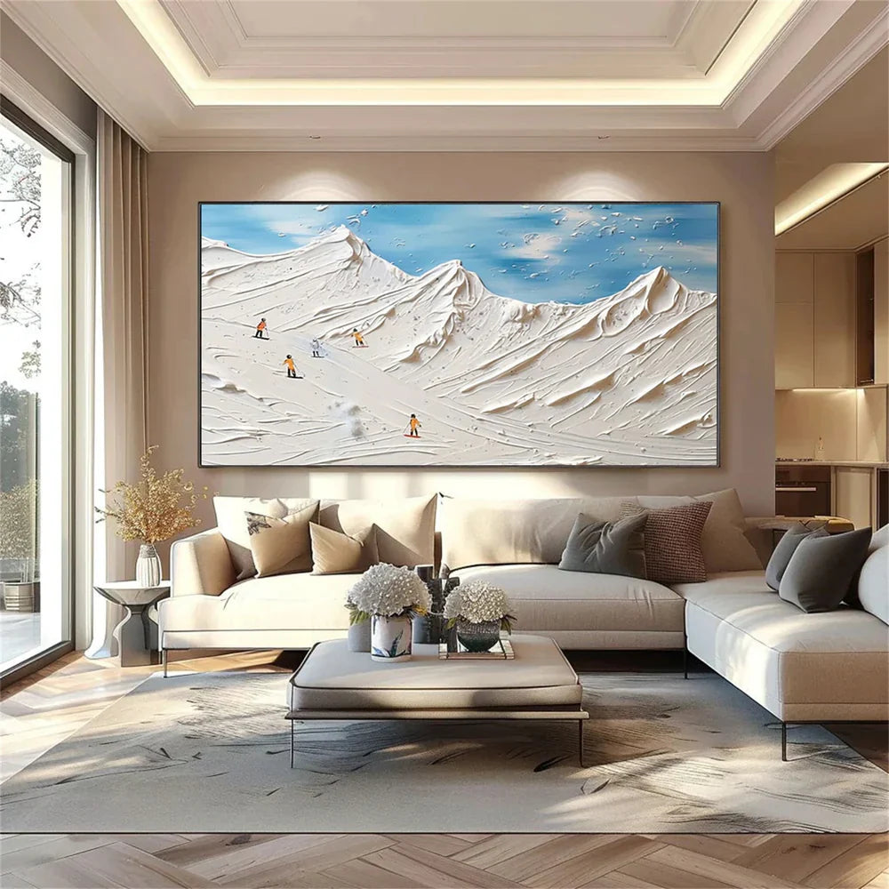 White Sport Art Minimalist Textured Wall Art #AS006