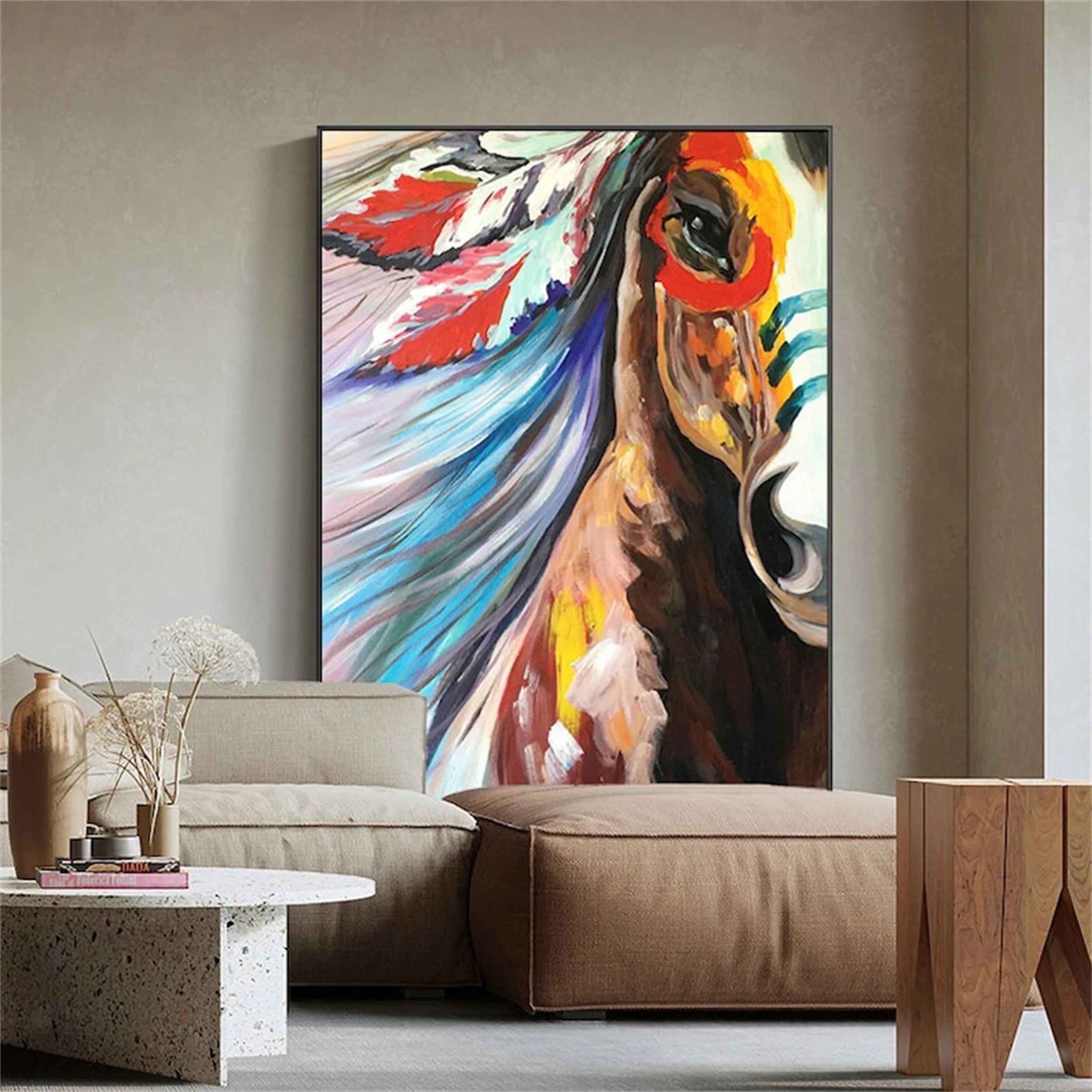 Colorful Horse Abstract Animal Wall Art #AM001