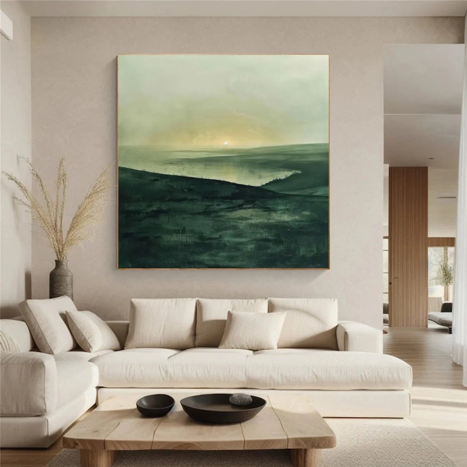 Green Minimalist Canvas Art #GT047