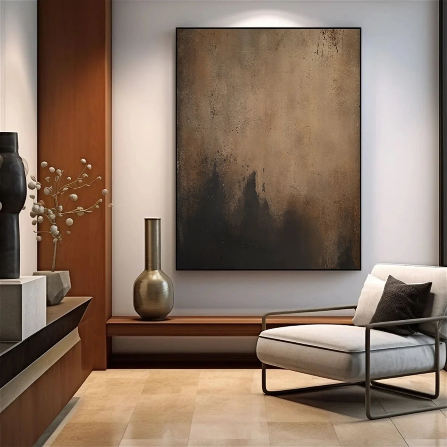 Beige and Brown Abstract Tranquility #WA516