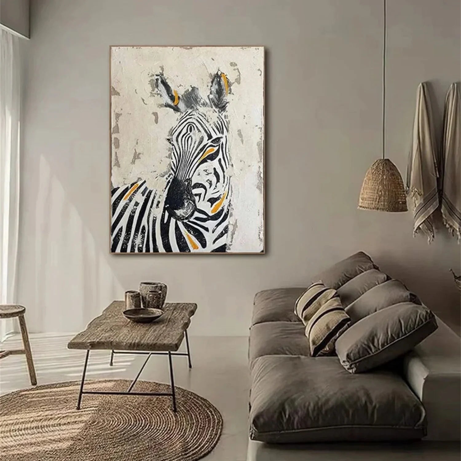 Black and White Horse Abstract Animal Wall Art #AM071