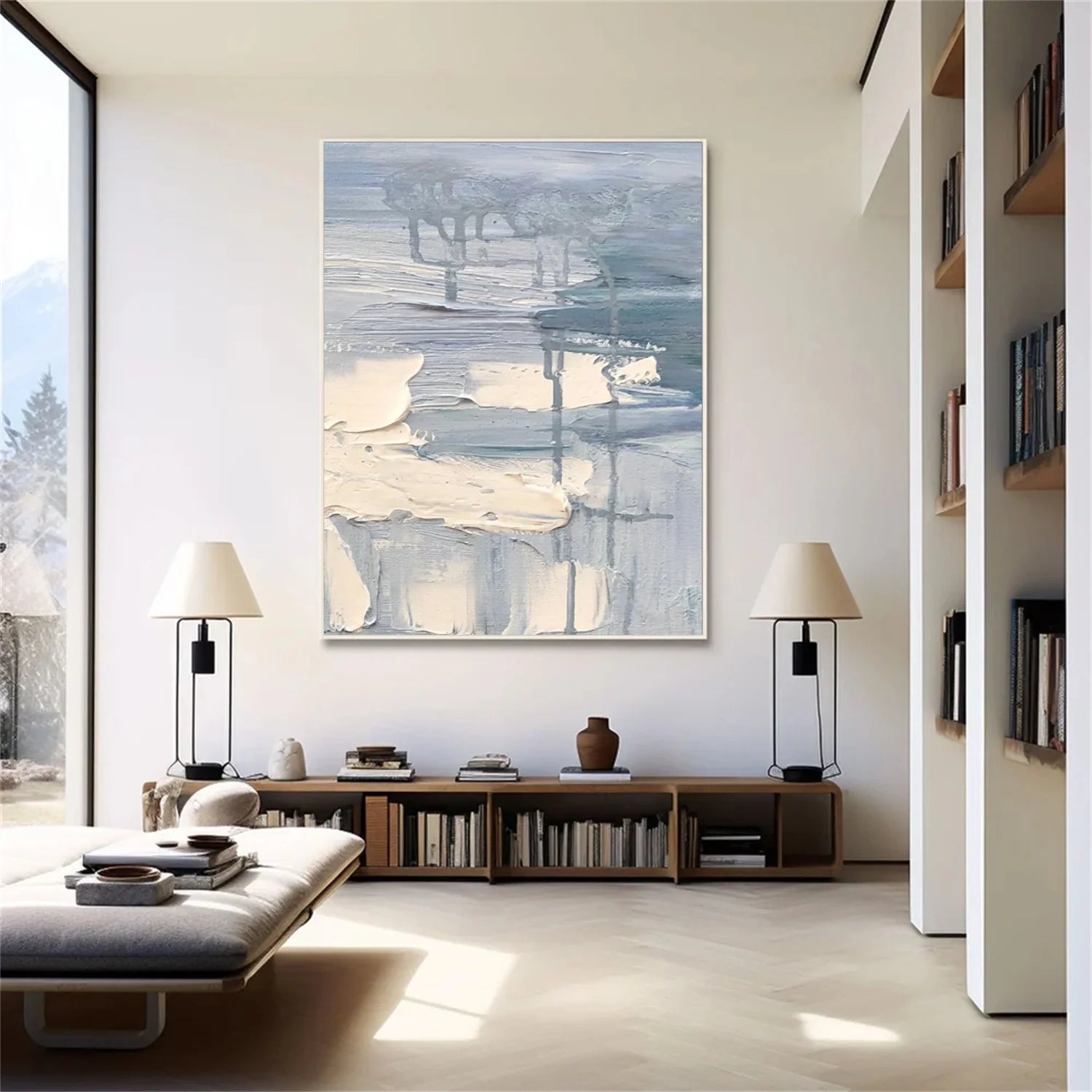 White Minimalistic Textured Art #MD242