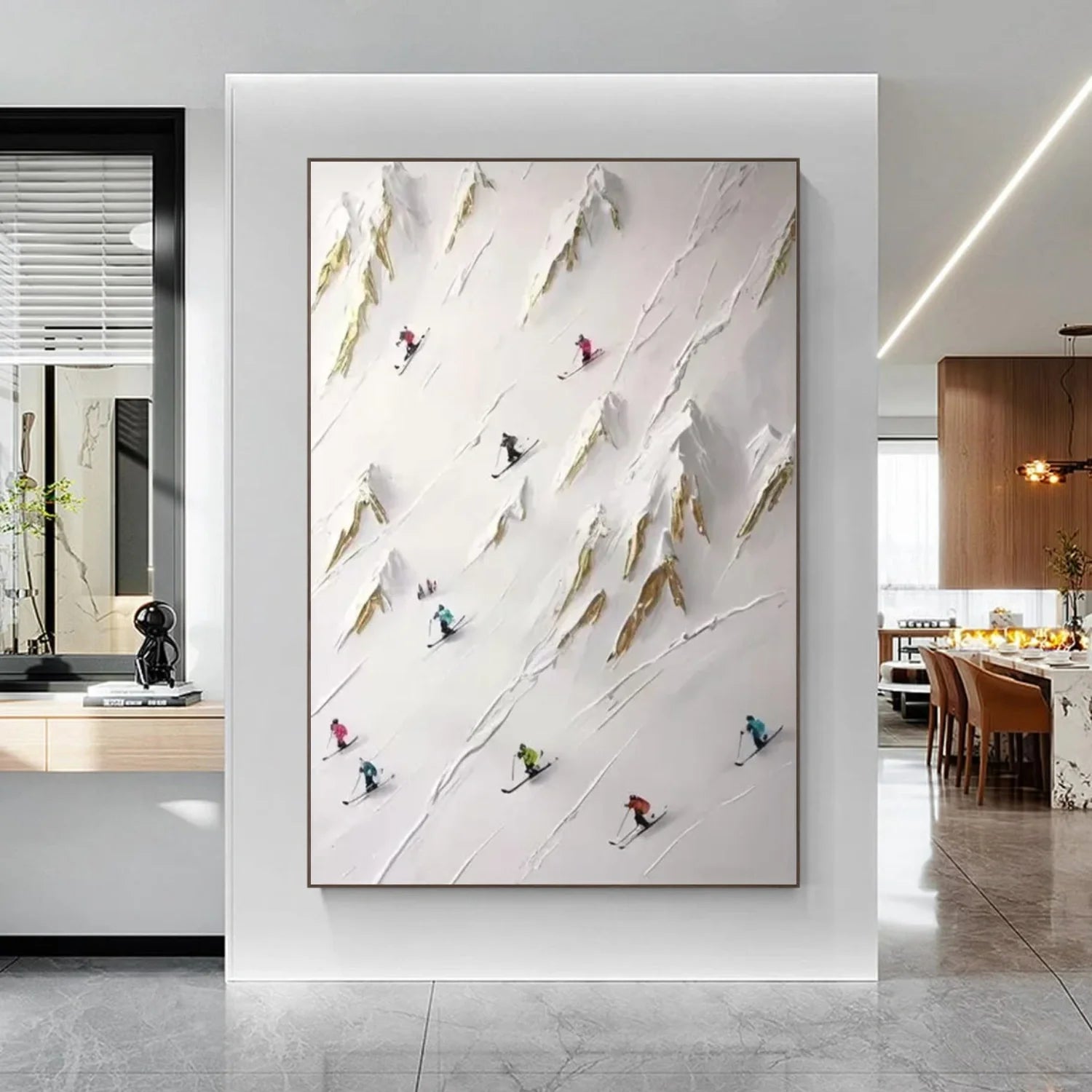 Skiing Sport_Textured Wall Art #AS034